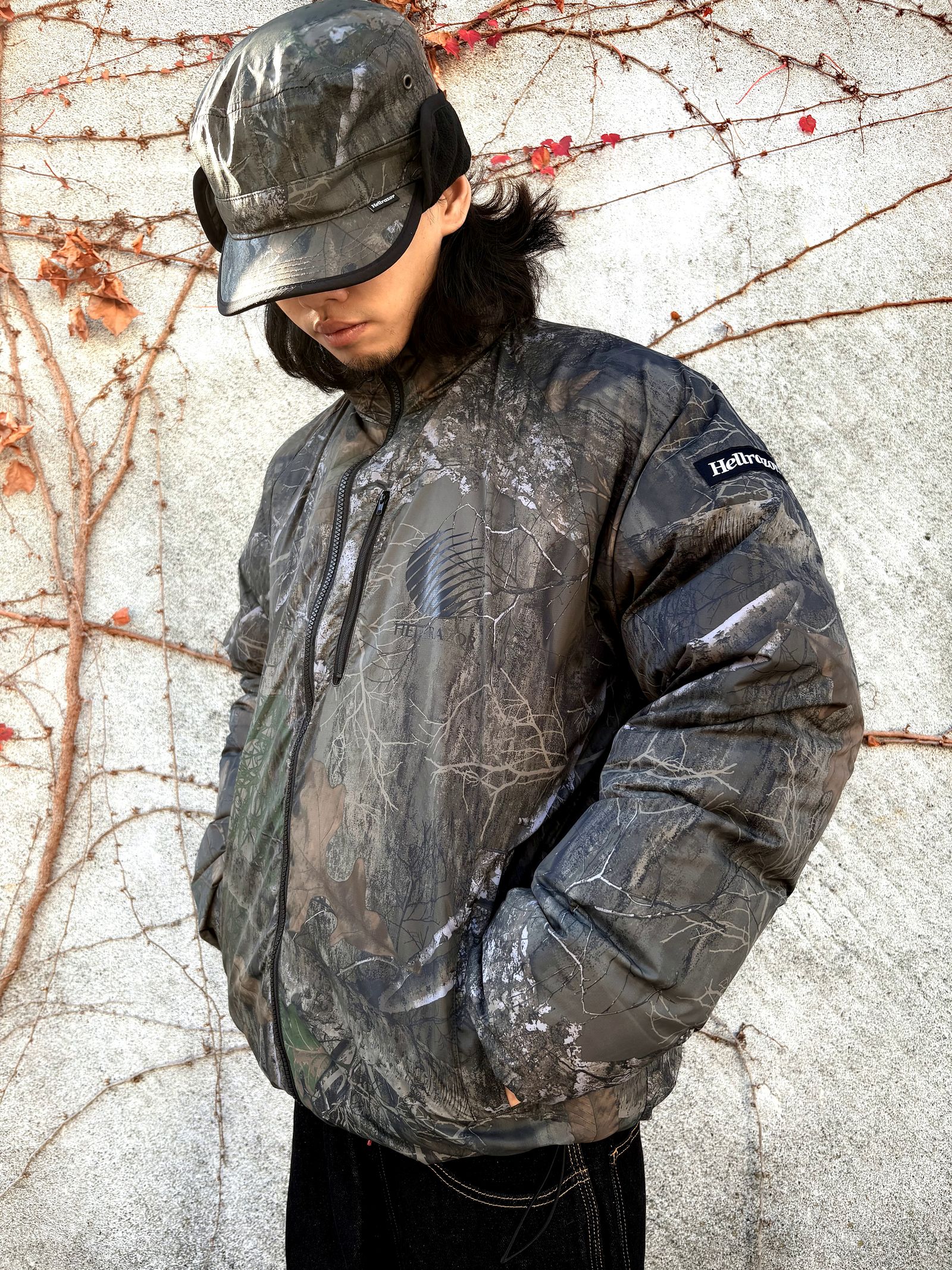 RIPSTOP REVERSIBLE DOWN JACKET (BLACK / REAL TREE CAMO) / リバーシブル ダウンジャケット