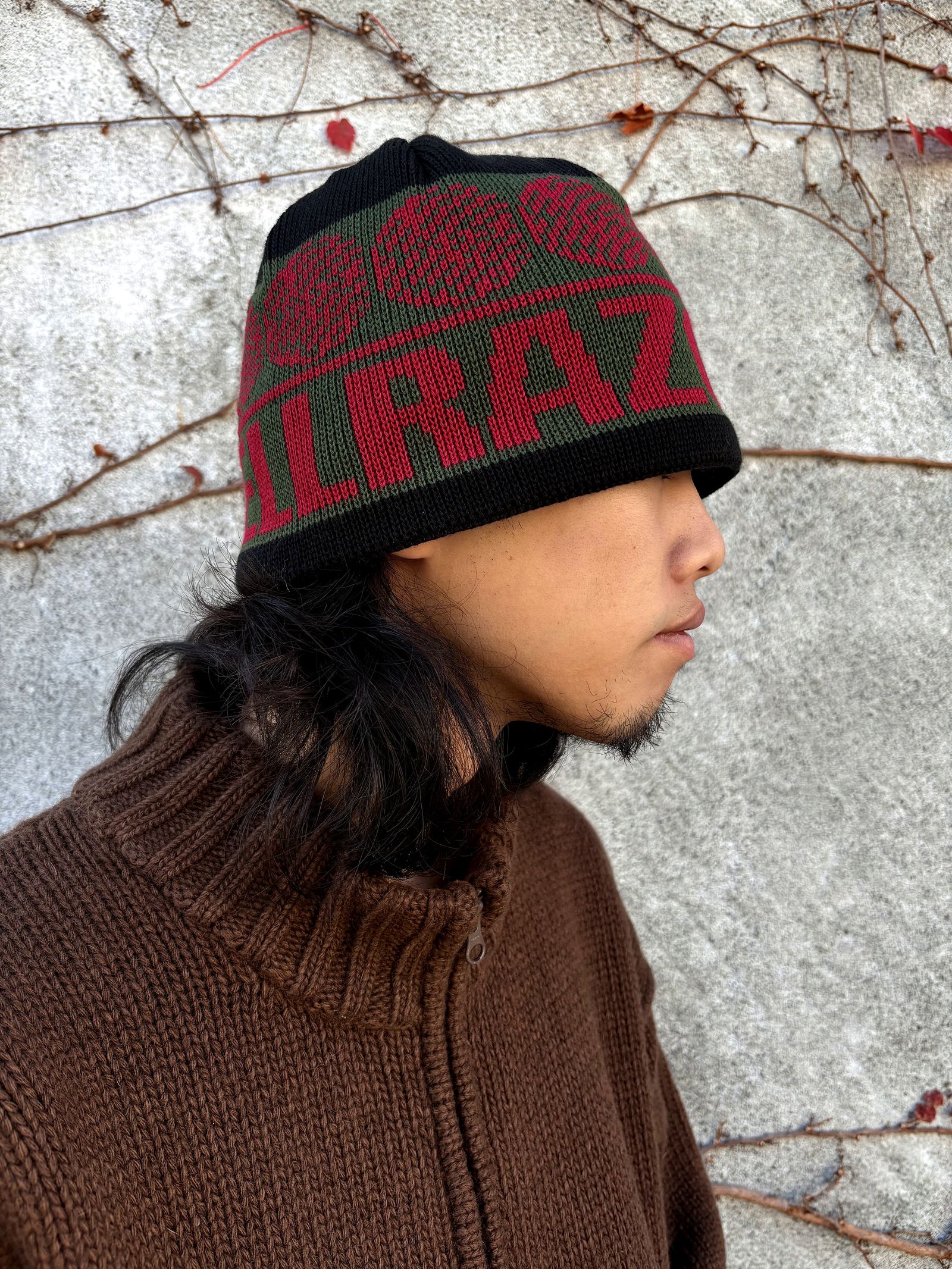 BOARDER BEANIE - BLACK/GREEN / ビーニー