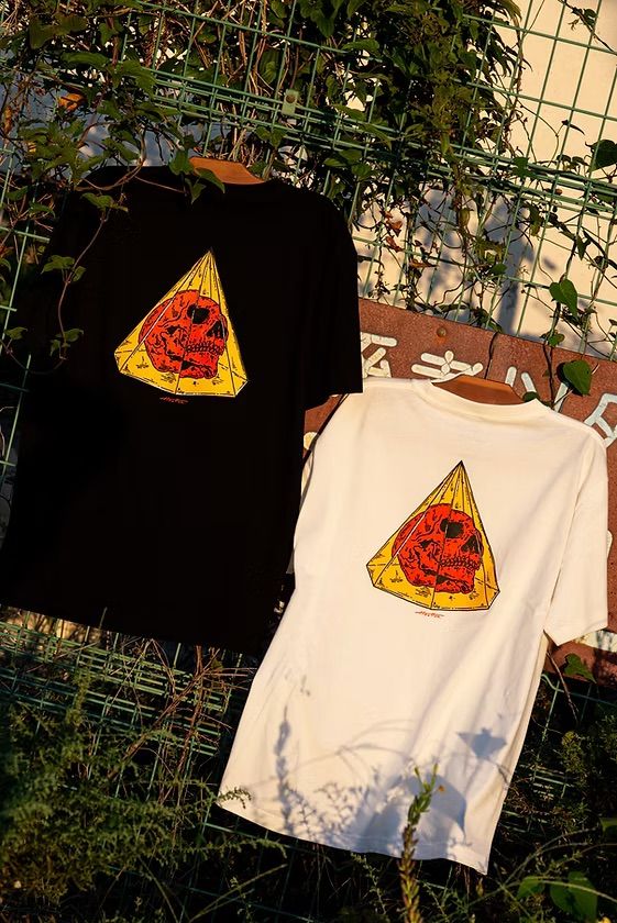 HIROTTON × TIMESCAN CRYSTAL SKULL TEE (BLACK) / Tシャツ
