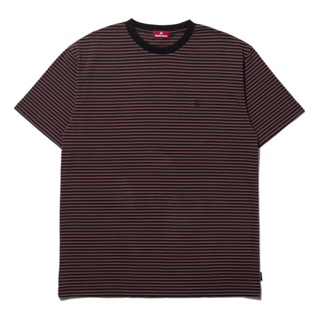 H STRIPED SHIRT / Tシャツ ( BROWN / GREY )