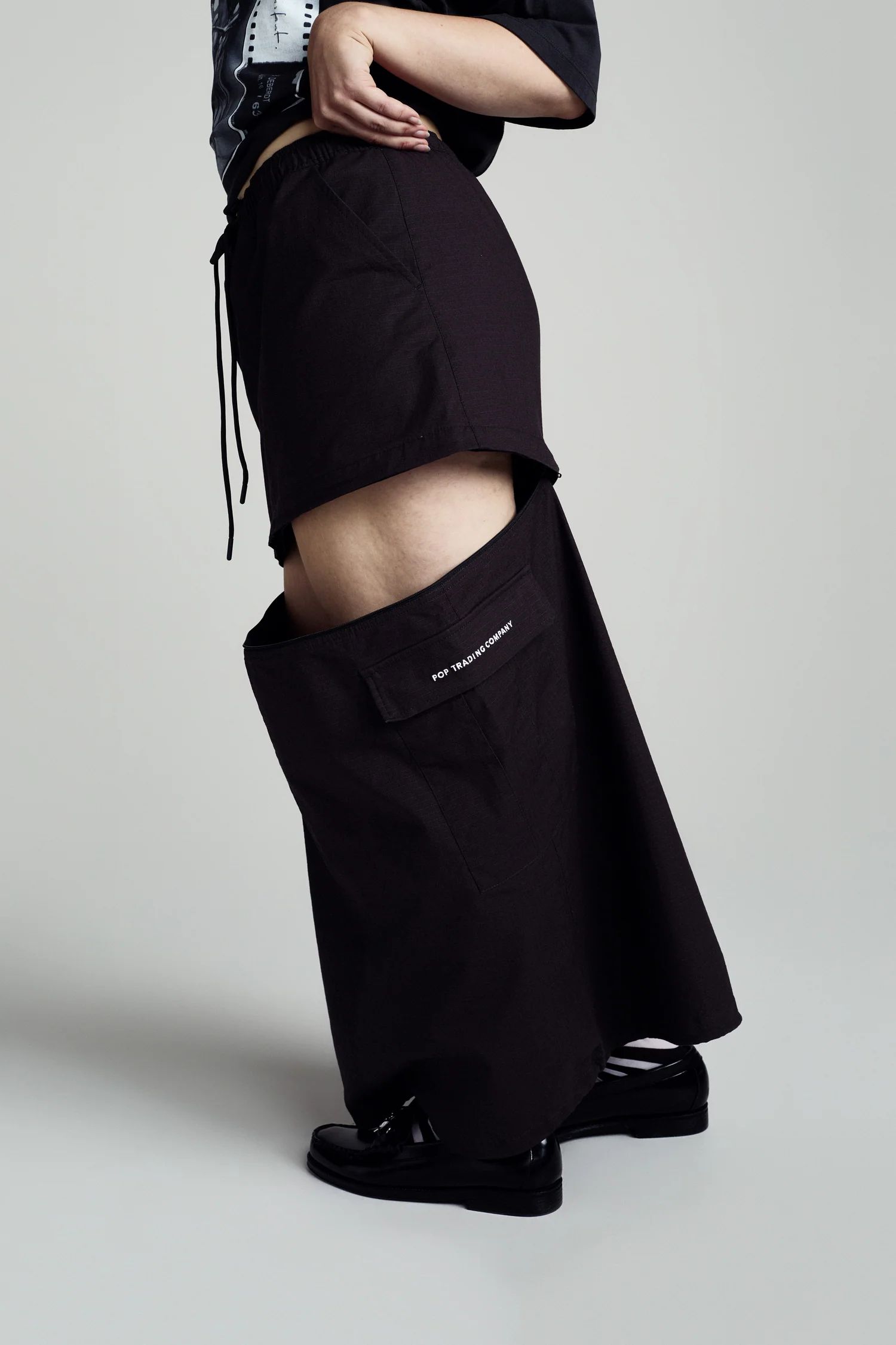 POP Sophie Zip Off Skirt Anthracite / ジップアップ スカート