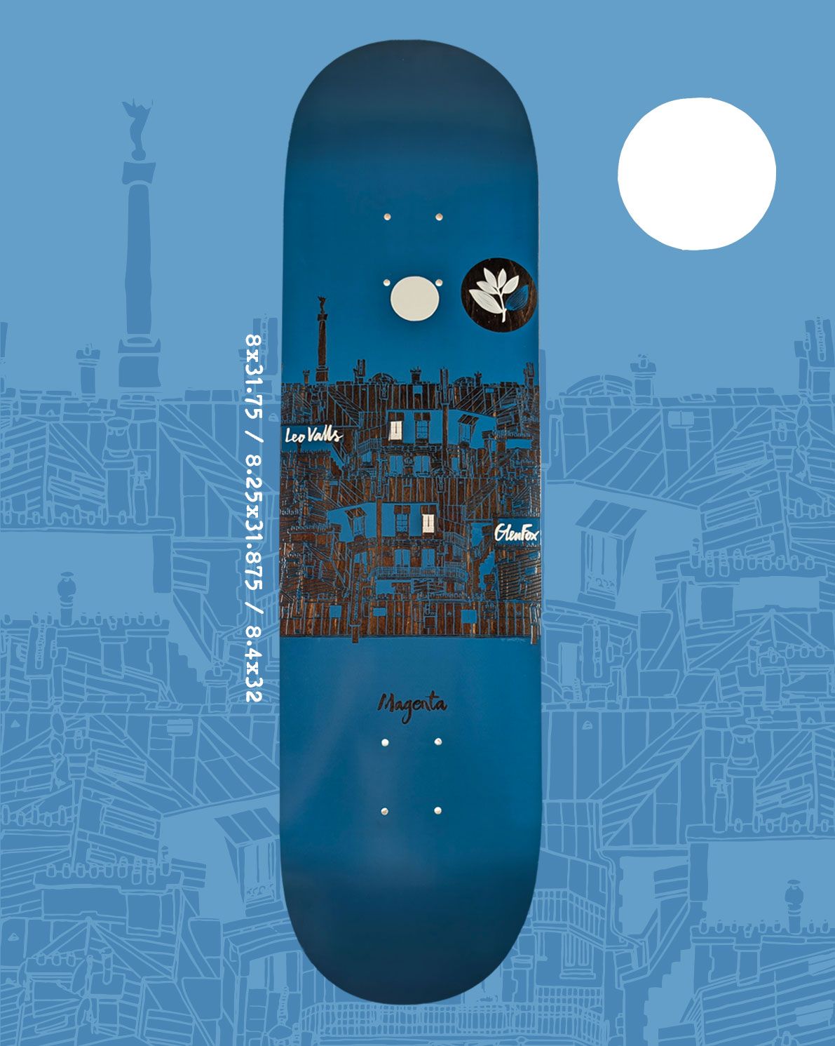 MAGENTA SKATEBOARDS - LEO VALLS & GLEN FOX ROOFTOP 8.25 / スケボー