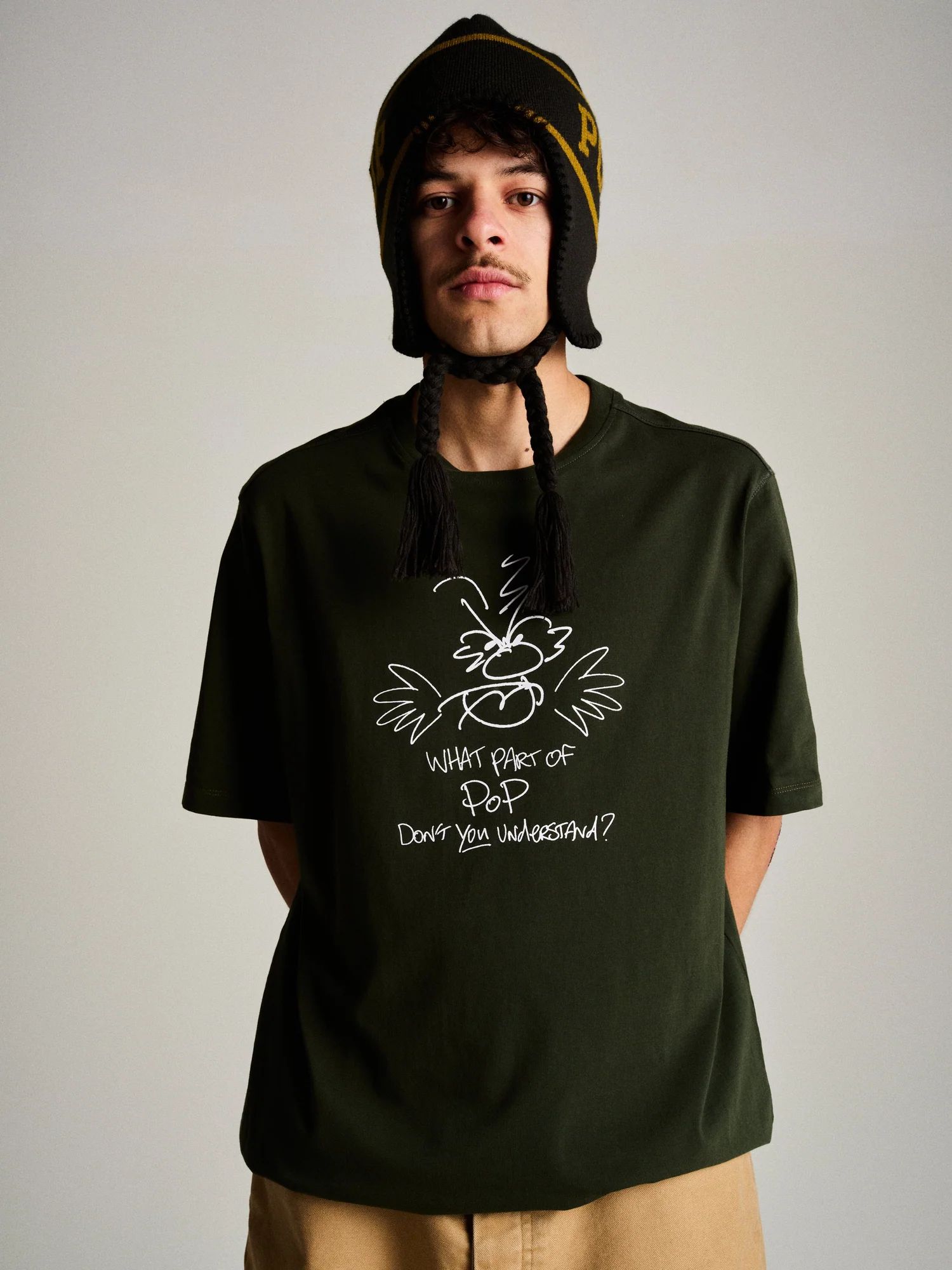 Pop Earflap Beanie Duffel Green/Olive / ビーニー