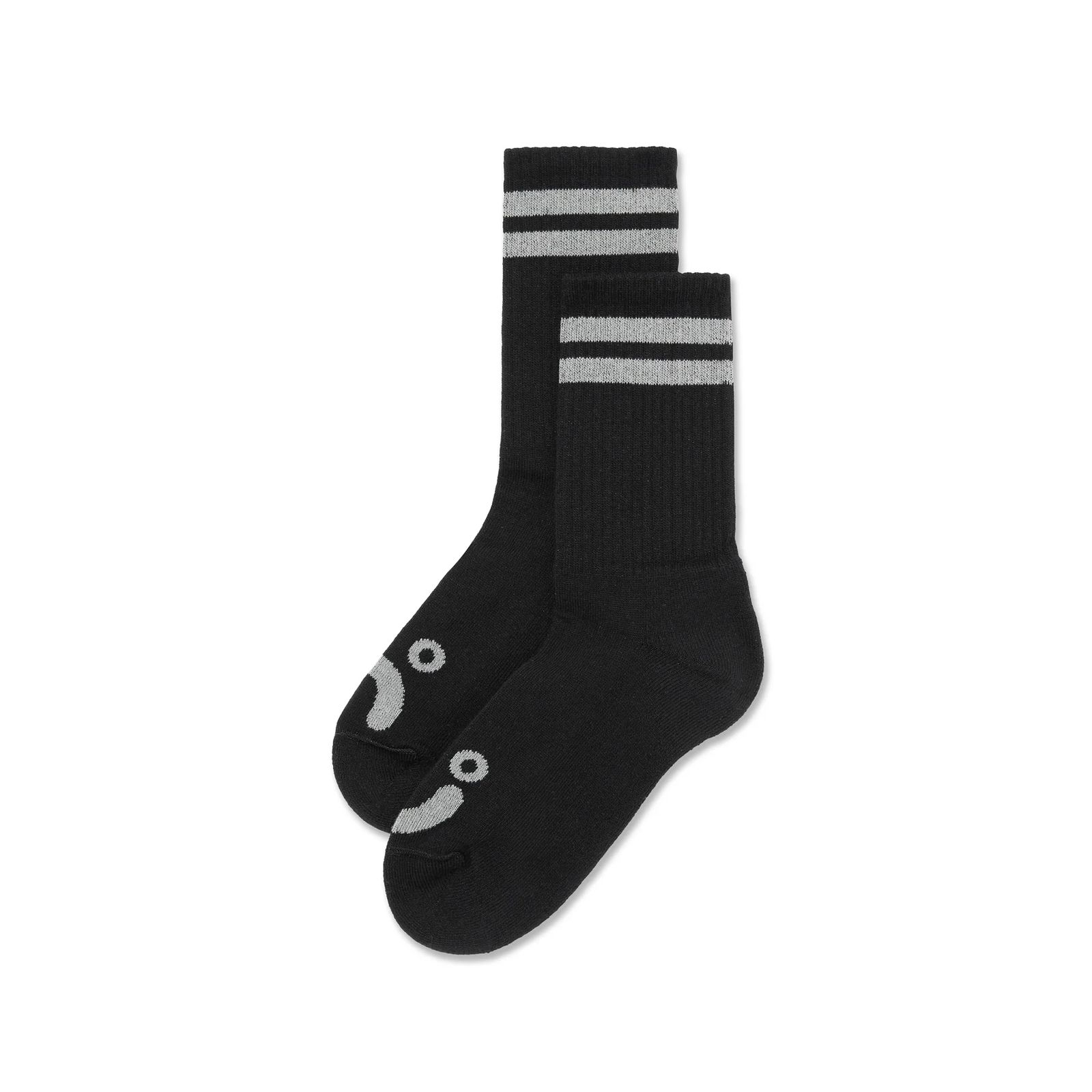 Polar skate co. Rib Socks | Happy Sad - Black / Heather Grey / ソックス