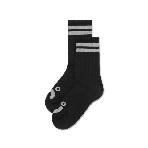Polar skate co. Rib Socks | Happy Sad - Black / Heather Grey / ソックス
