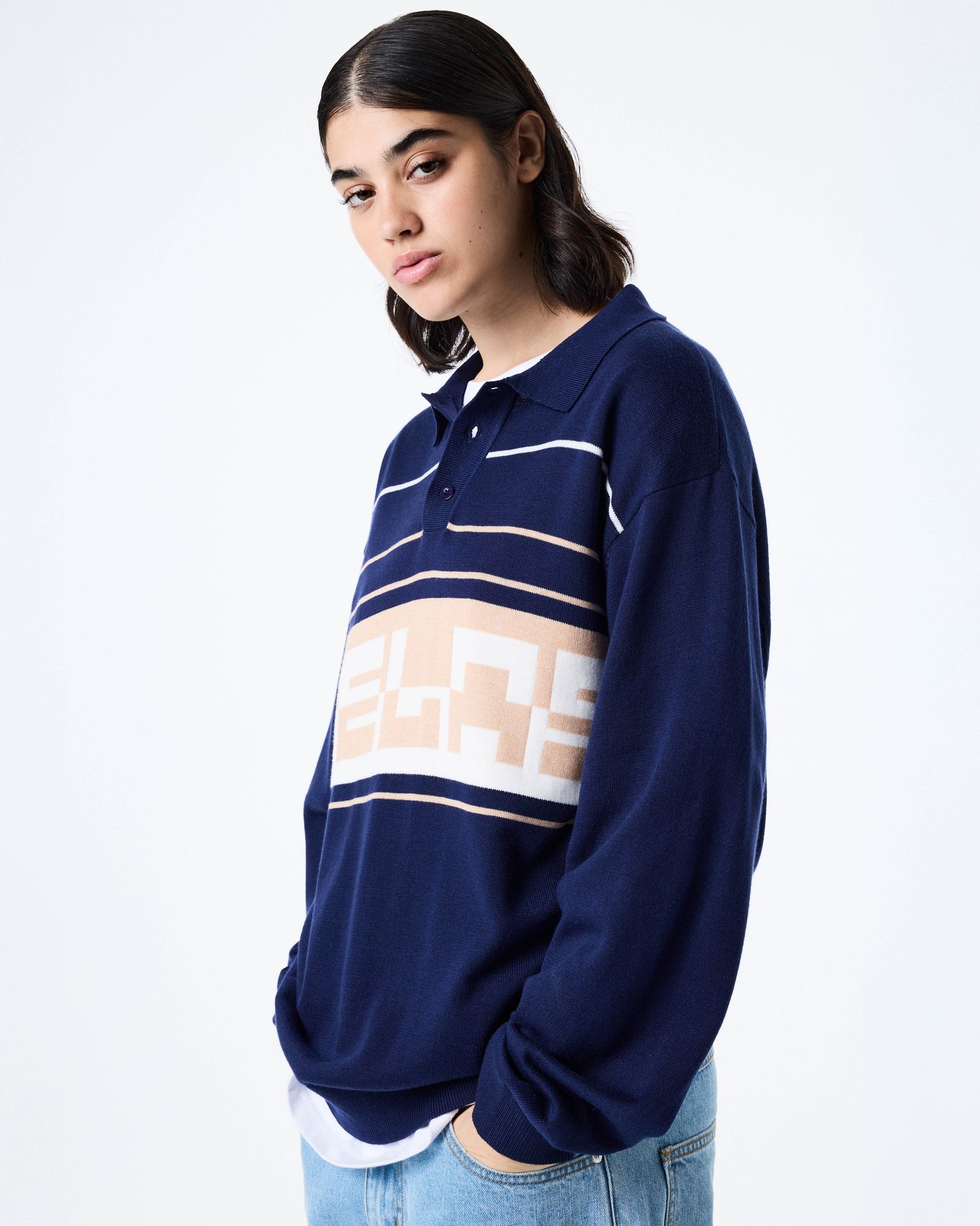 PULO LS KNIT POLO NAVY / 長袖ポロシャツ