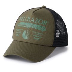 DTA TRUCKER CAP - ARMY GREEN/BLACK MESH HELLRAZOR®︎ MOZYSKEY COLLECTION  / キャップ
