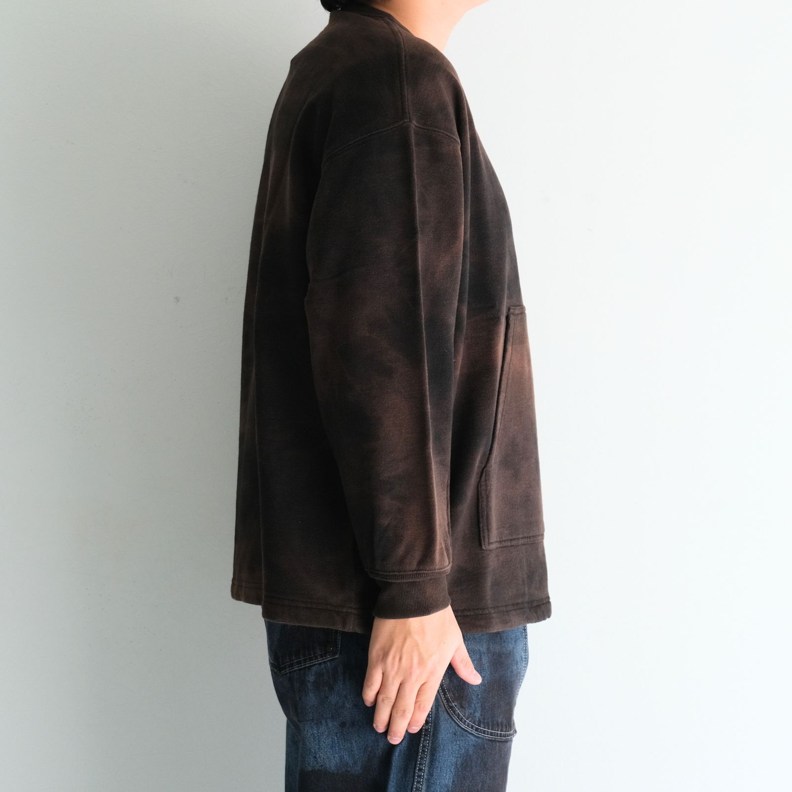 Reimagined Newsboy Fleece-Lined Sweatshirt / スウェット / Bleached Black