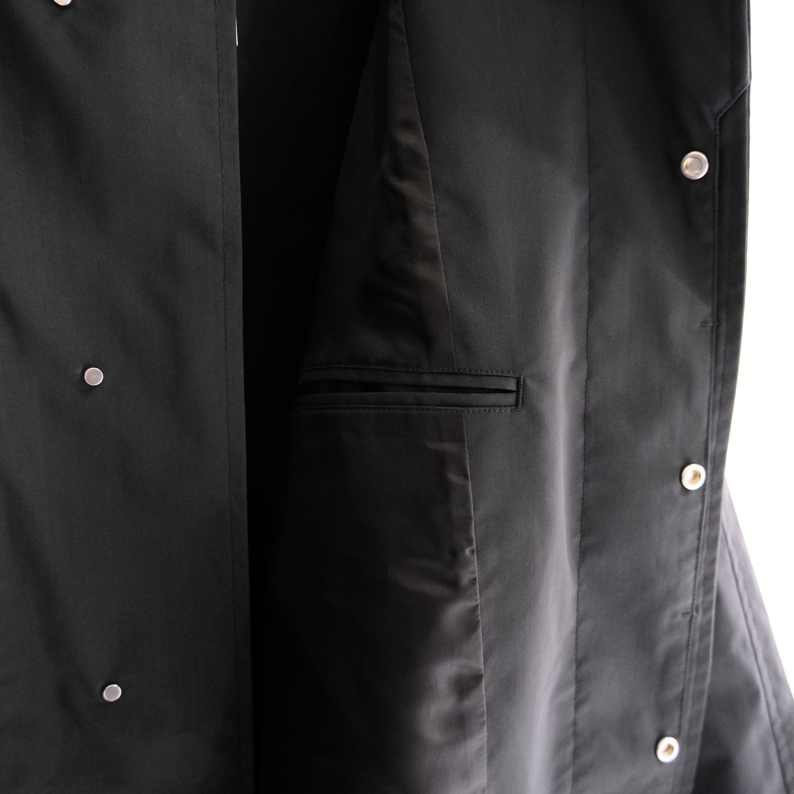 WATER RESISTANT WOOL BALMACAAN COAT（BLACK）