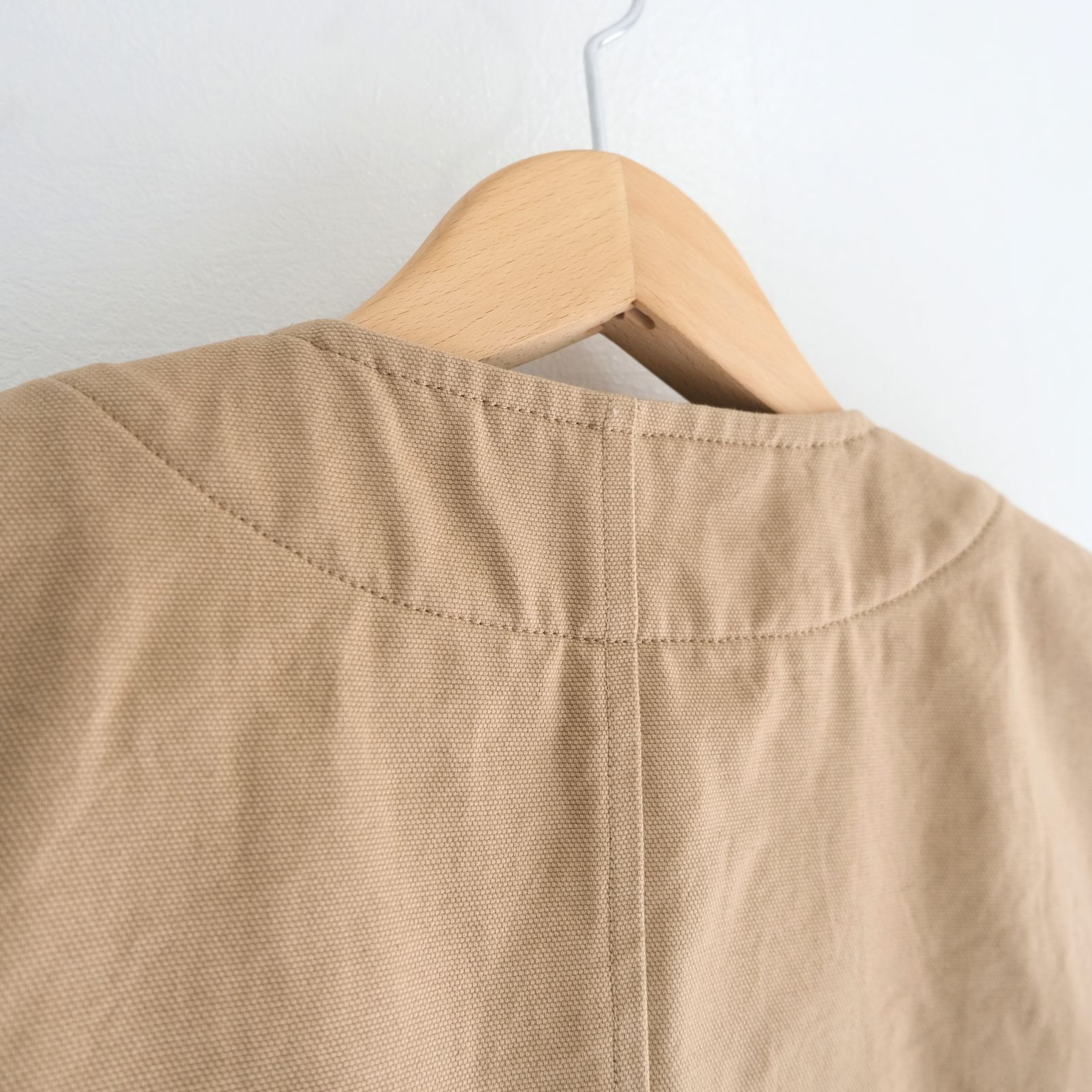 【残り1点】WORK VEST - Duck / Native Border Knit Lining -（Beige）