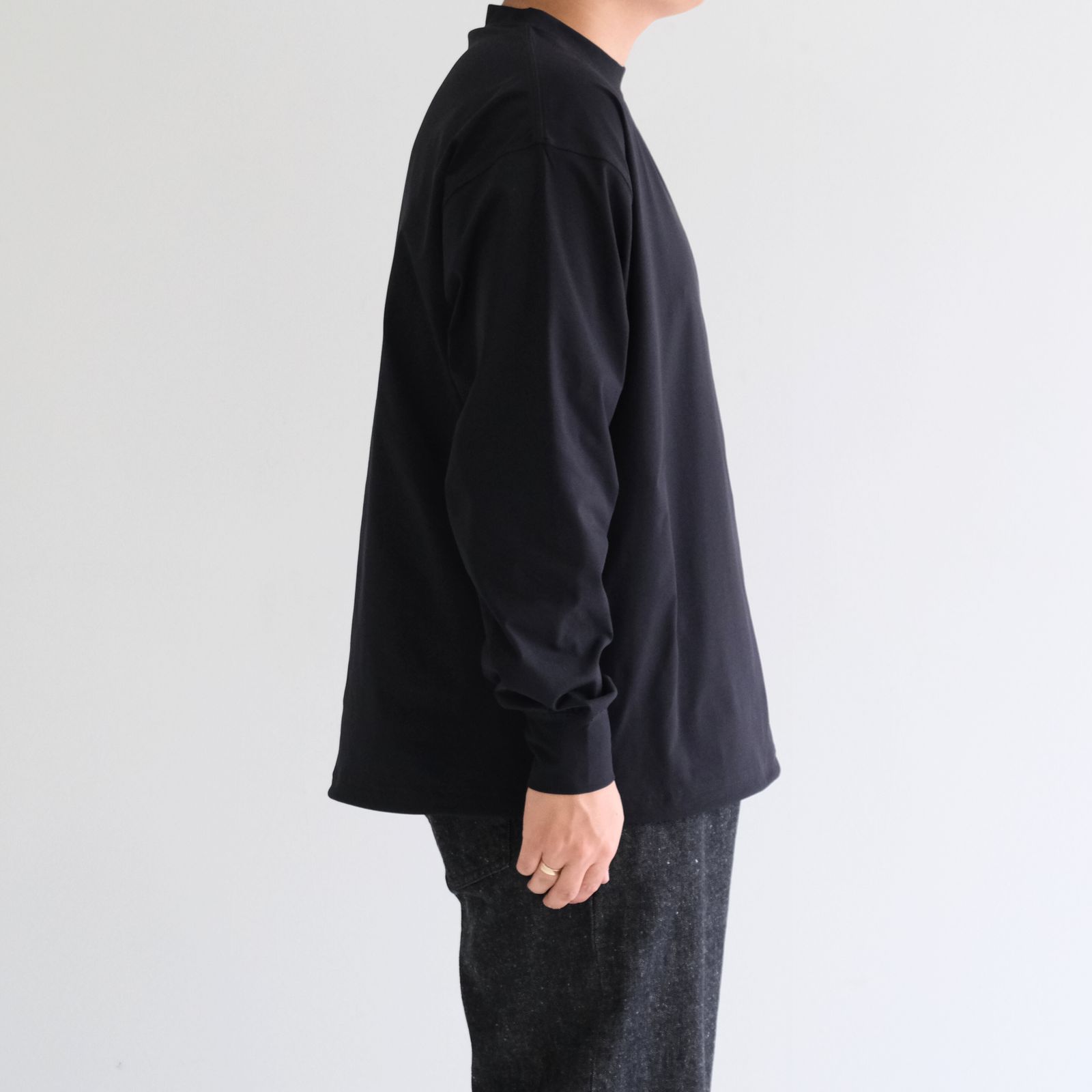 DRY DRAW CORD LONG SLEEVE T-SHIRTS / ロングスリーブTシャツ / UPF50＋ / 紫外線カット / BLACK