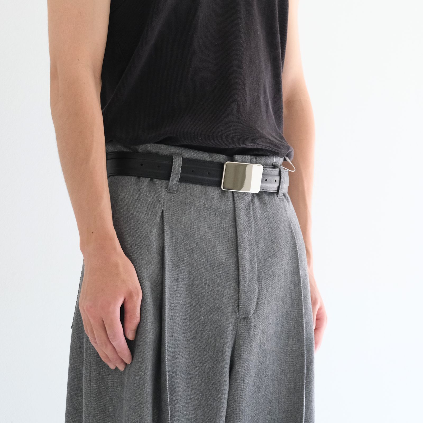 【残り1点】Leather Belt / レザー ベルト（Black）