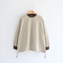 【販売開始 : 7/18 (土) 00:00~】Balloon Border Long-sleeve T-Shirt（BROWN x GREEN）