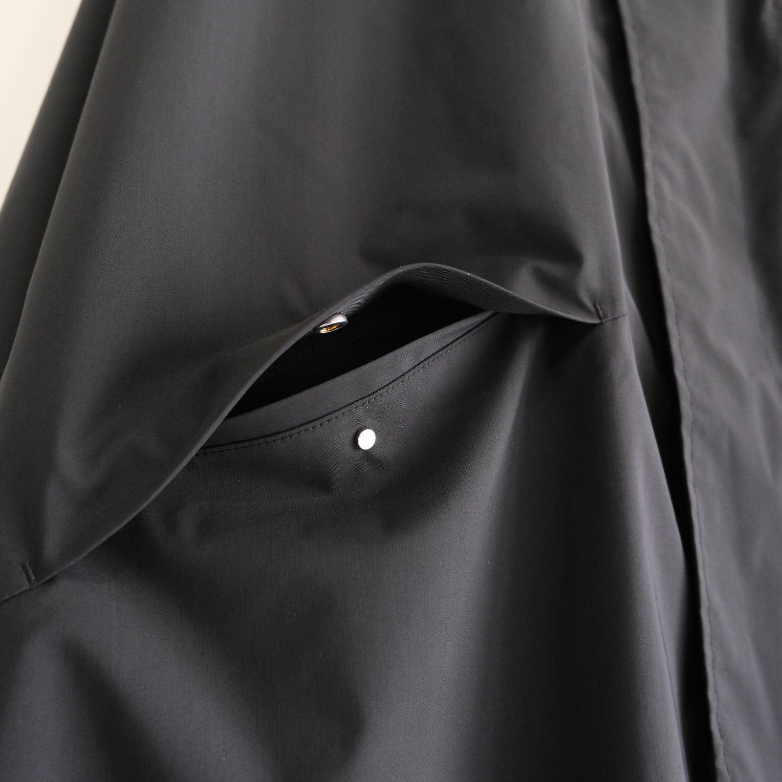WATER RESISTANT WOOL BALMACAAN COAT（BLACK）