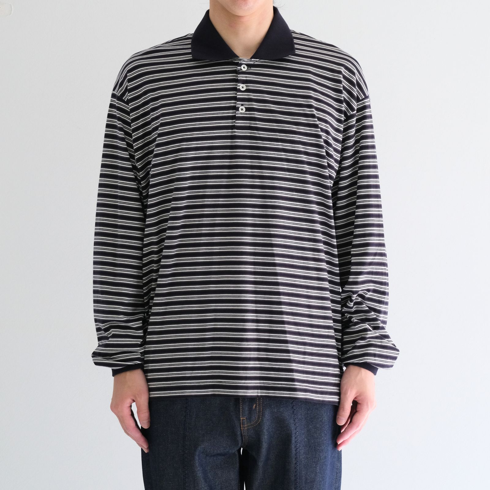 Brief Stripe Rugby TEE / ブリーフストライプラグビーTシャツ（NAVY）