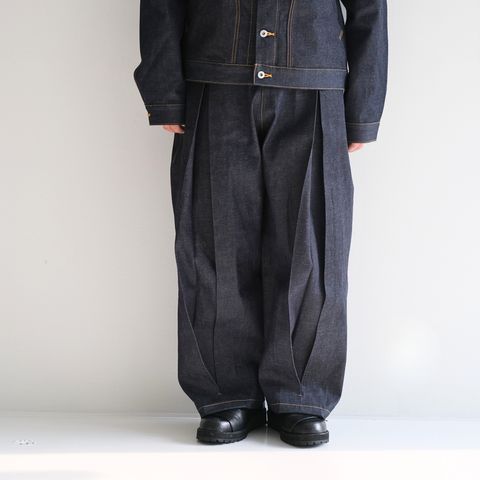 BOX PLEAT TROUSER RAW DENIM/ ボックスプリーツトラウザー / デニム / ボトムス /