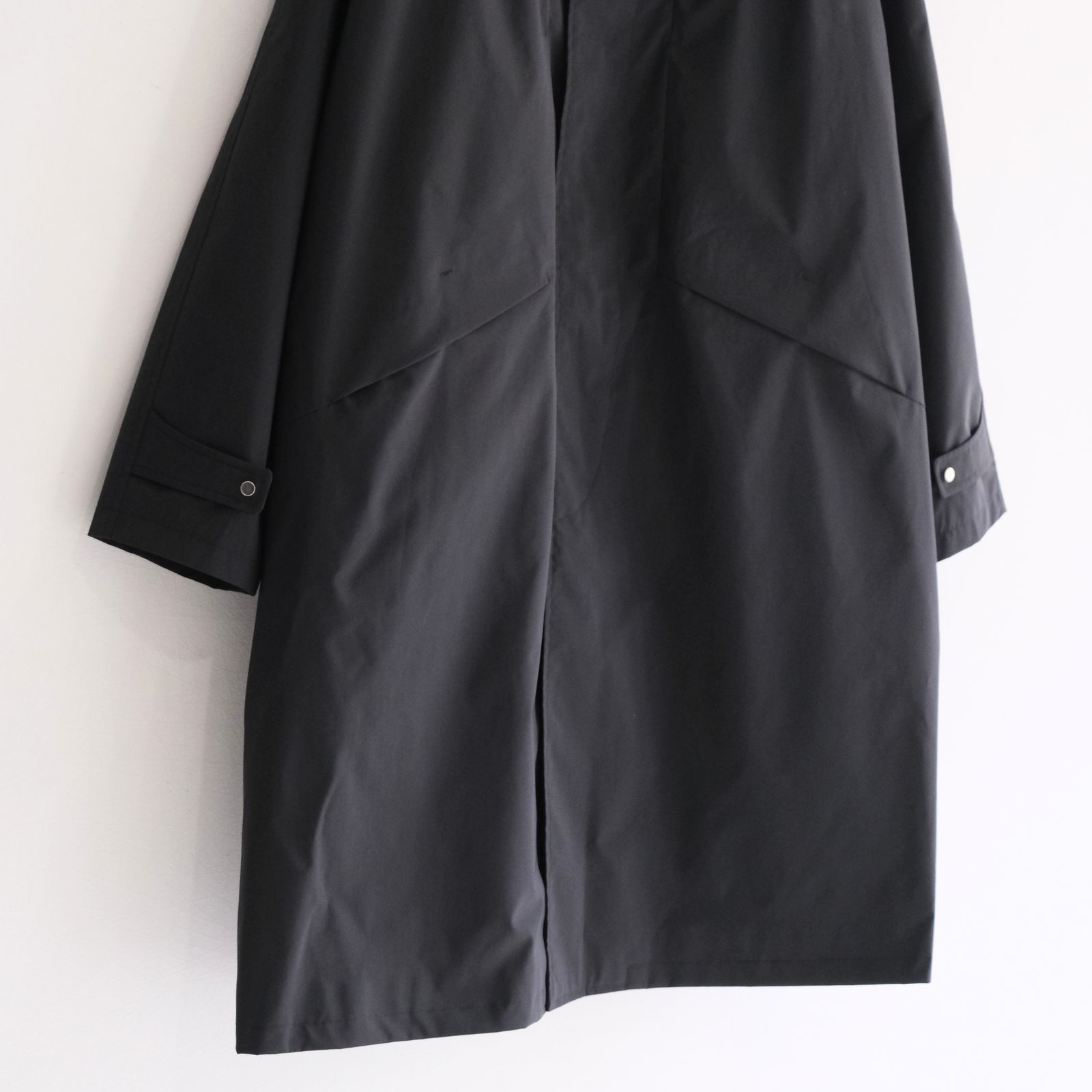 WATER RESISTANT WOOL BALMACAAN COAT（BLACK）