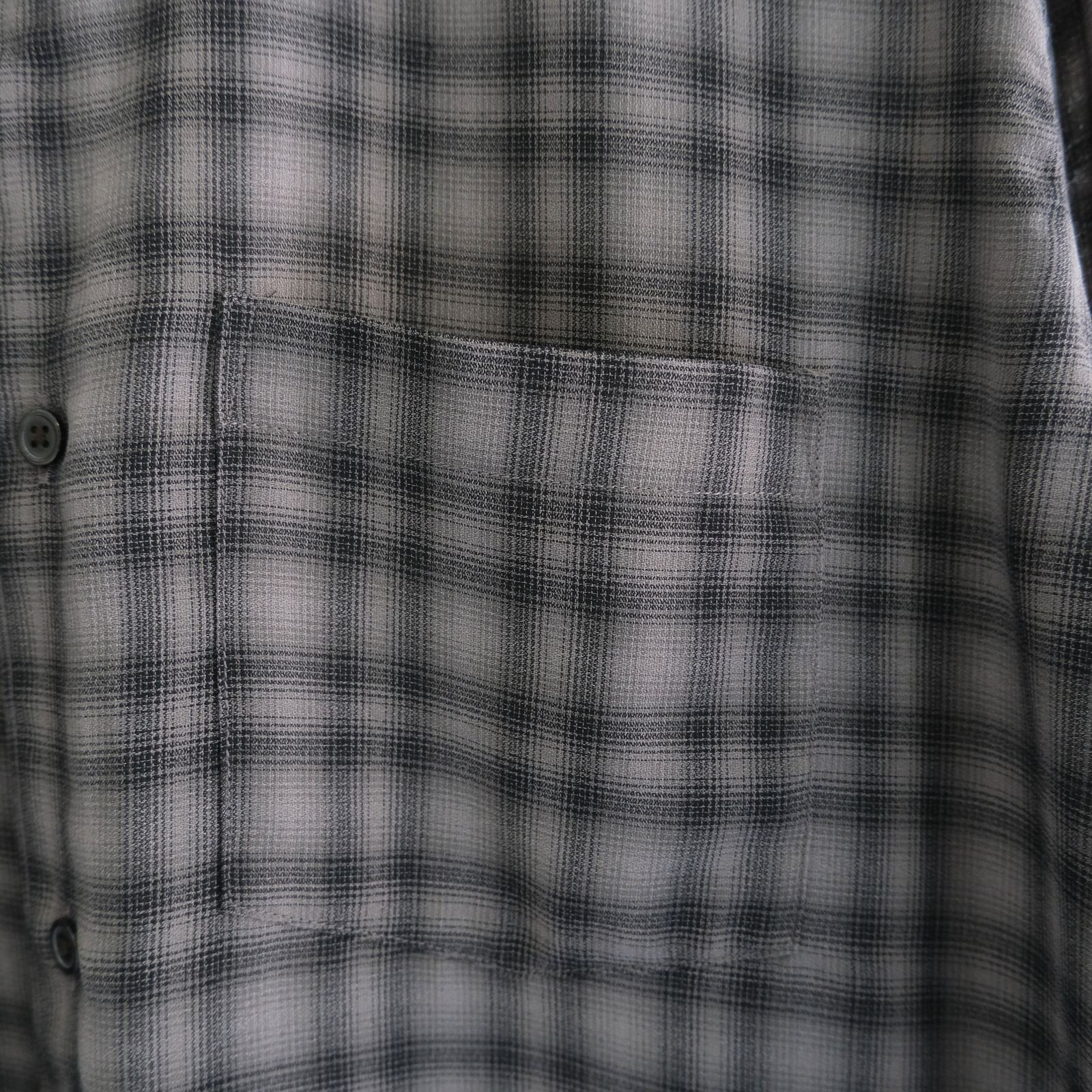 SUPER LIGHT FADED CHECK SHIRT（BLACK / GREY）