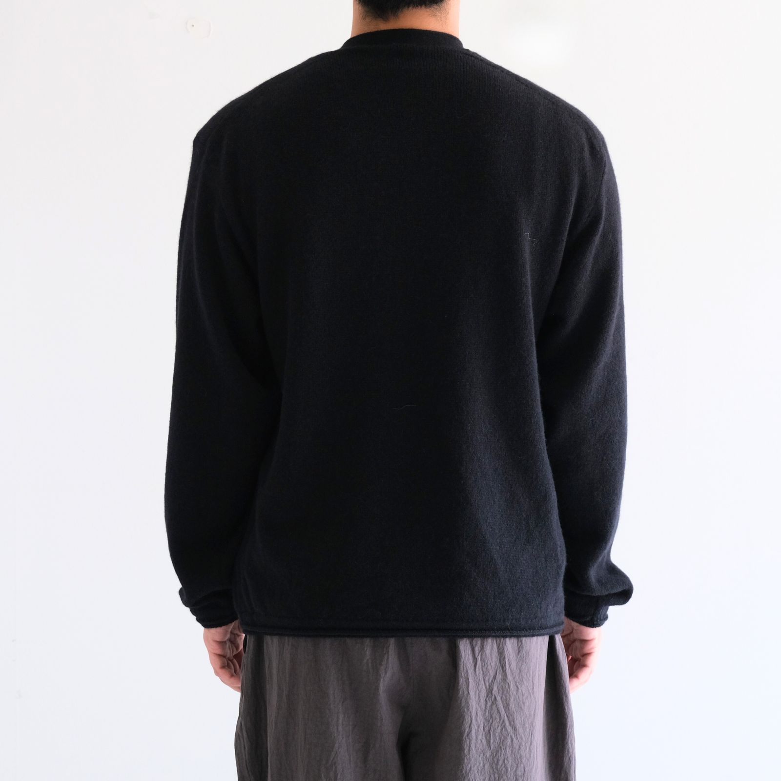 ALPACA ENSEMBLE KINT PULLOVER / ニット / アルパカ / ウール / BLACK