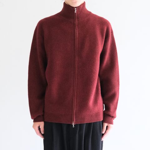 YAK / WOOL RIB DRIVERS KNIT（DARK RED）