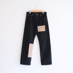 "JUDE II" LEATHER New Standard Straight by 12oz Denim（BLACK）