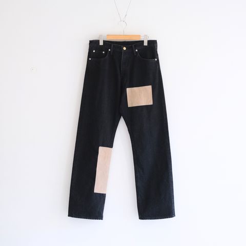 "JUDE II" LEATHER New Standard Straight by 12oz Denim（BLACK）