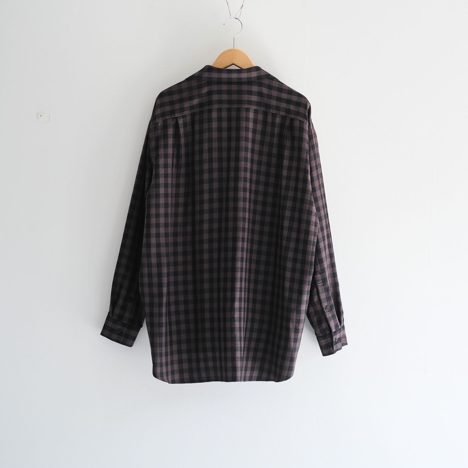 Silk Plaid Skipper Shirts / スキッパー / シャツ / シルク / BLACK