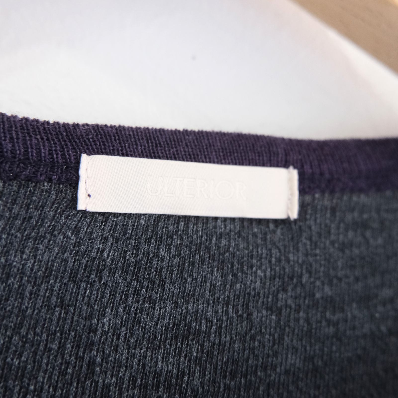 W/C HONEYCOMB HENLEY-NECK TOP（DARK PURPLE）