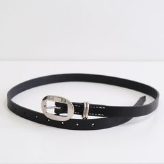 CART BUCKLE NARROW LEATHER BELT / ベルト / レザーベルト / Rooster King＆Co., / Cow leather / 牛革 / Black