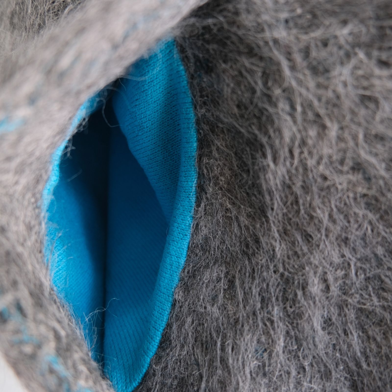 Suri Alpaca Bomber Jacket / ジャケット / ボンバージャケット / アルパカ / スリアルパカ / Grey / Turquoise