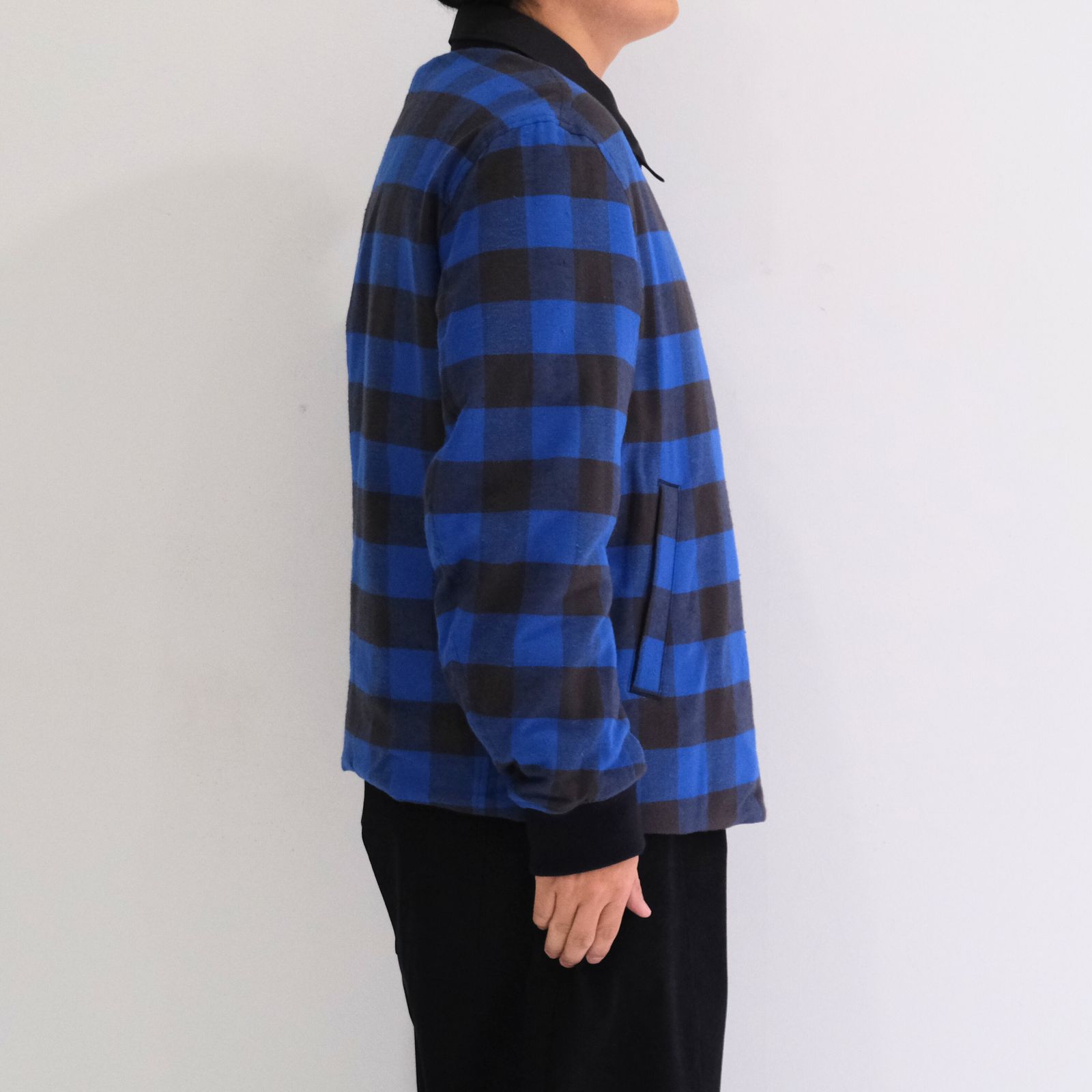 REVERSIBLE BLOUSON ‐Wool /Cotton slub Buffalo check‐ / ジャケット / ブルゾン / リバーシブル / プリマロフト / Navy・Blue