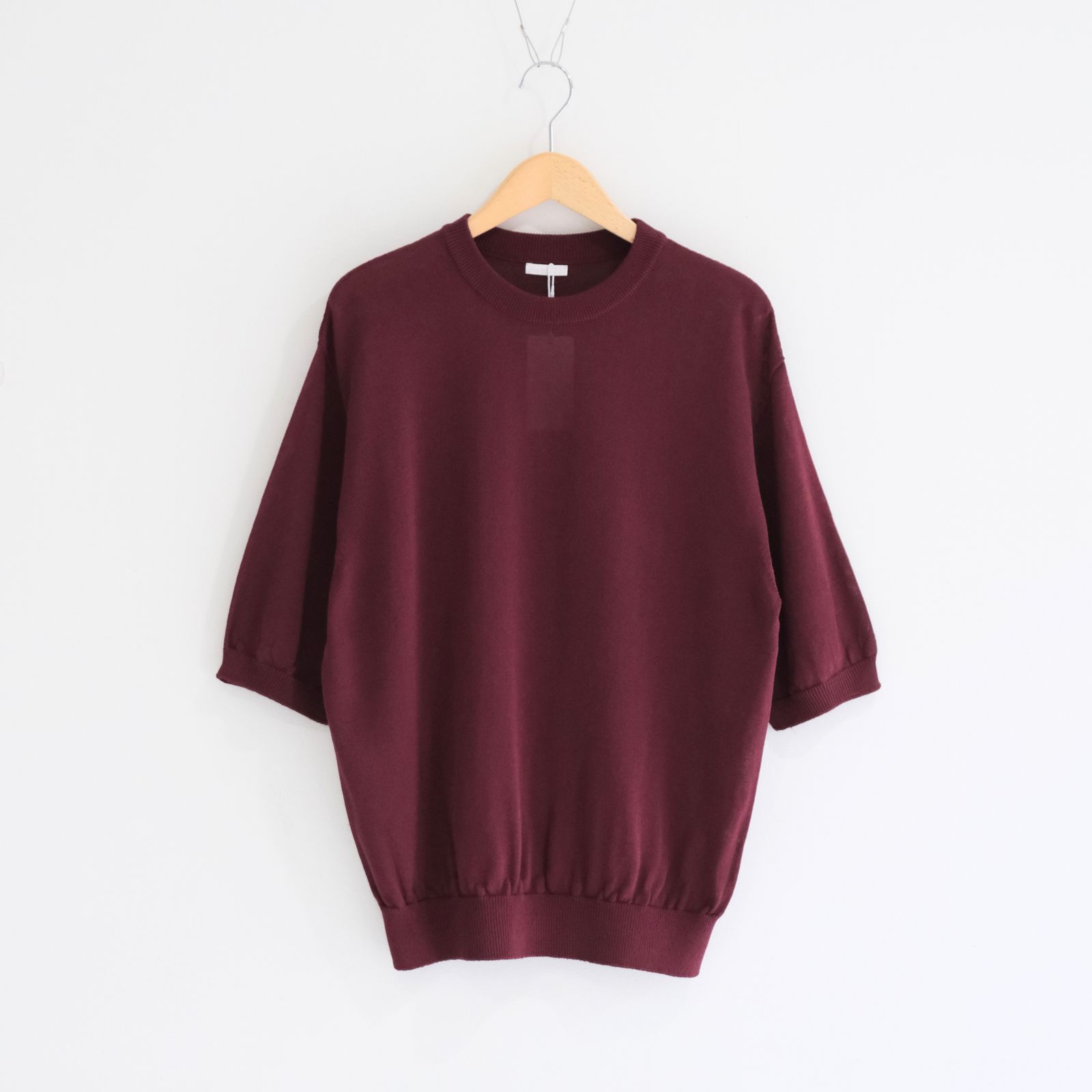 Wide knit T-Shirt / ワイド ニット Tシャツ（Burgundy）
