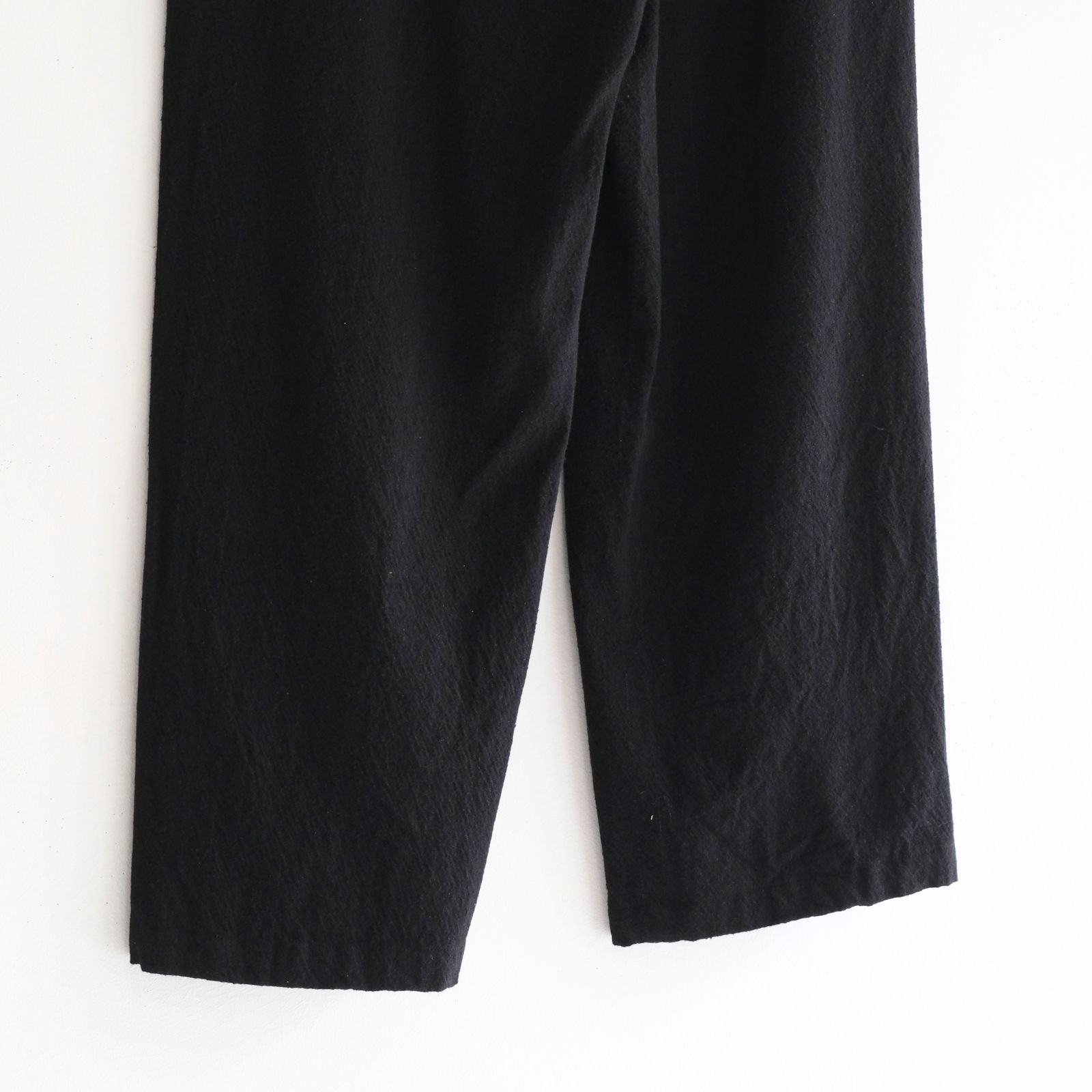 【残り1点】WASHED W/S STRIPE DRAWSTRING WIDE PANTS（BLACK）