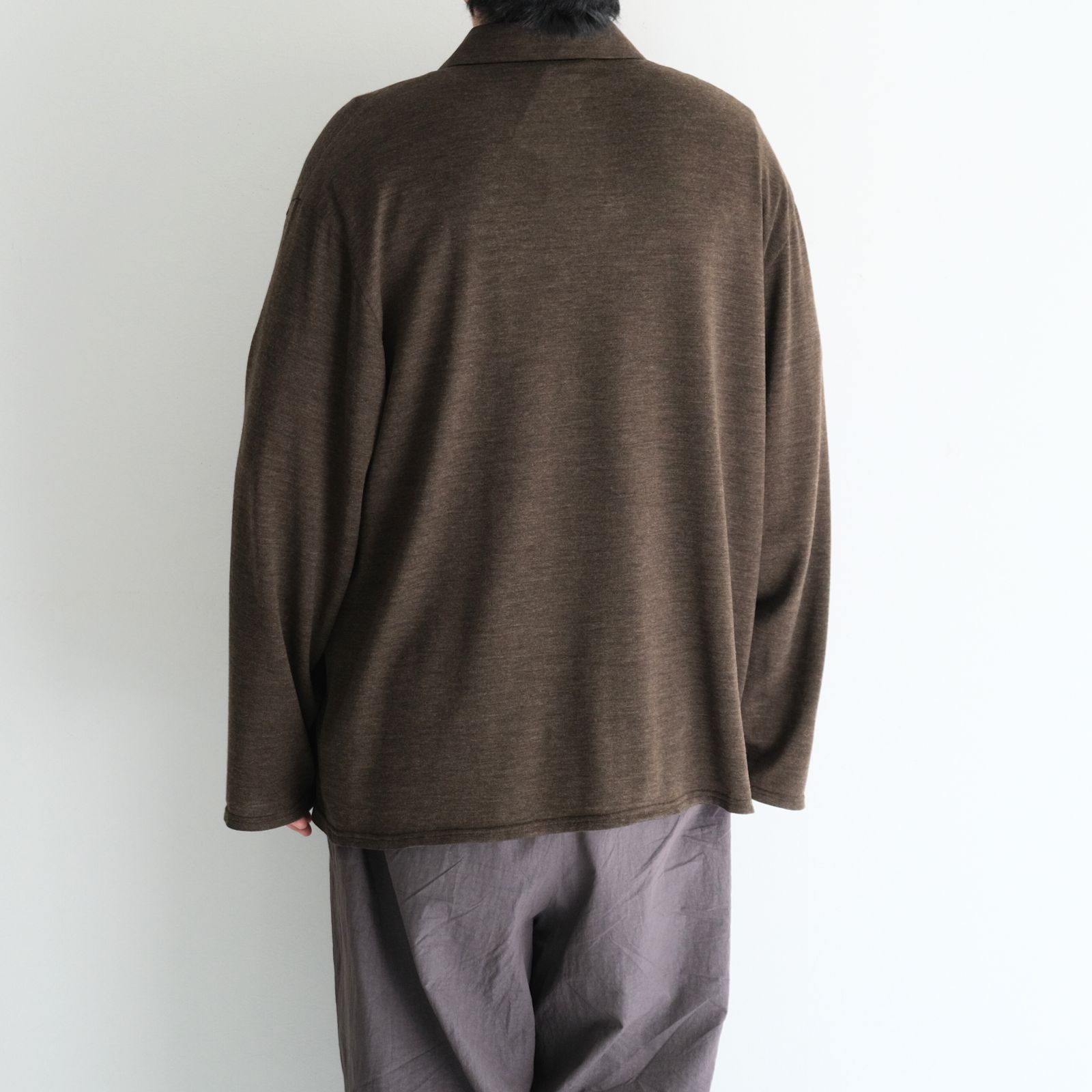 Wool Jersey Twisted polo Shirts / ポロシャツ / Brown