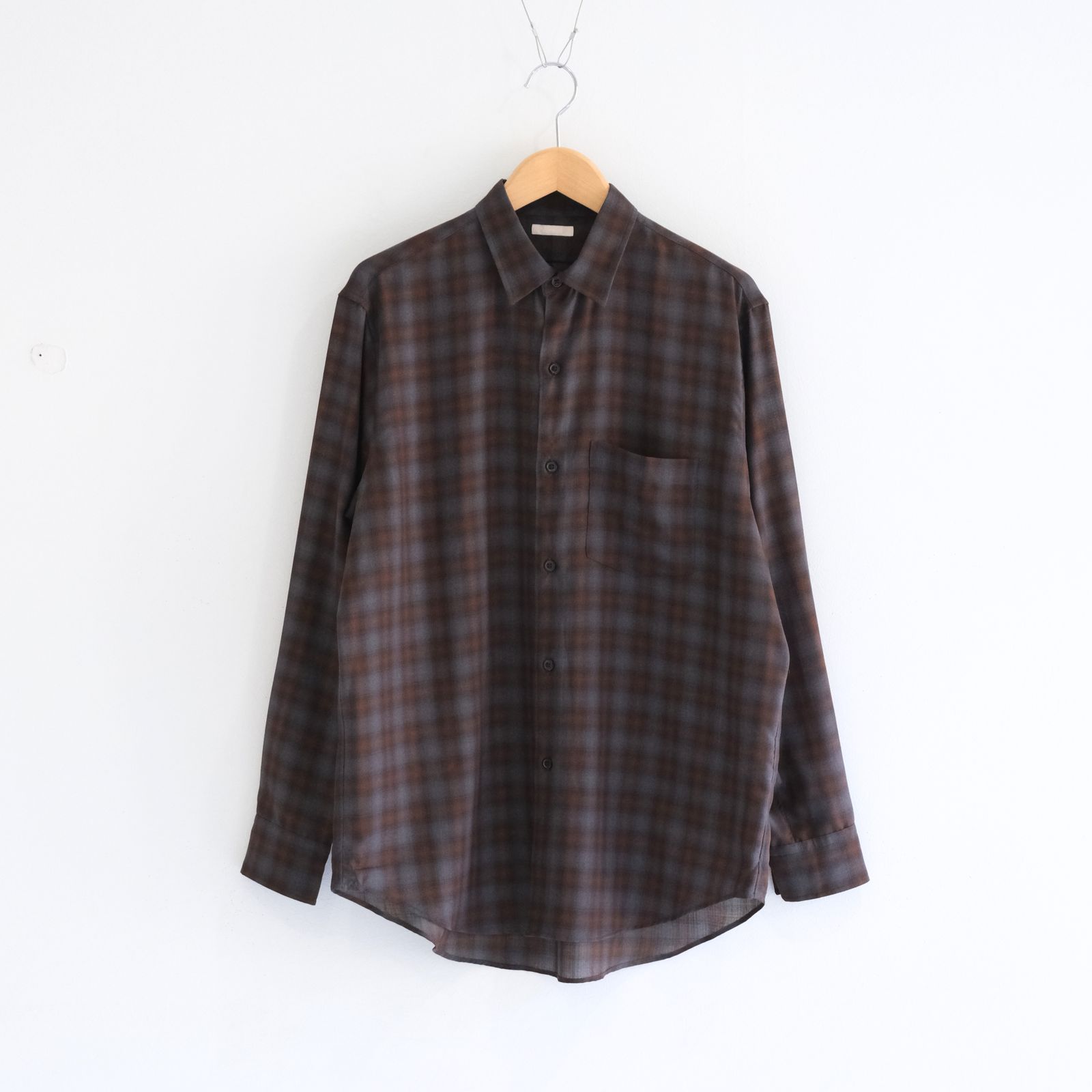 SUPER LIGHT FADED CHECK SHIRT（BLUE / BROWN）