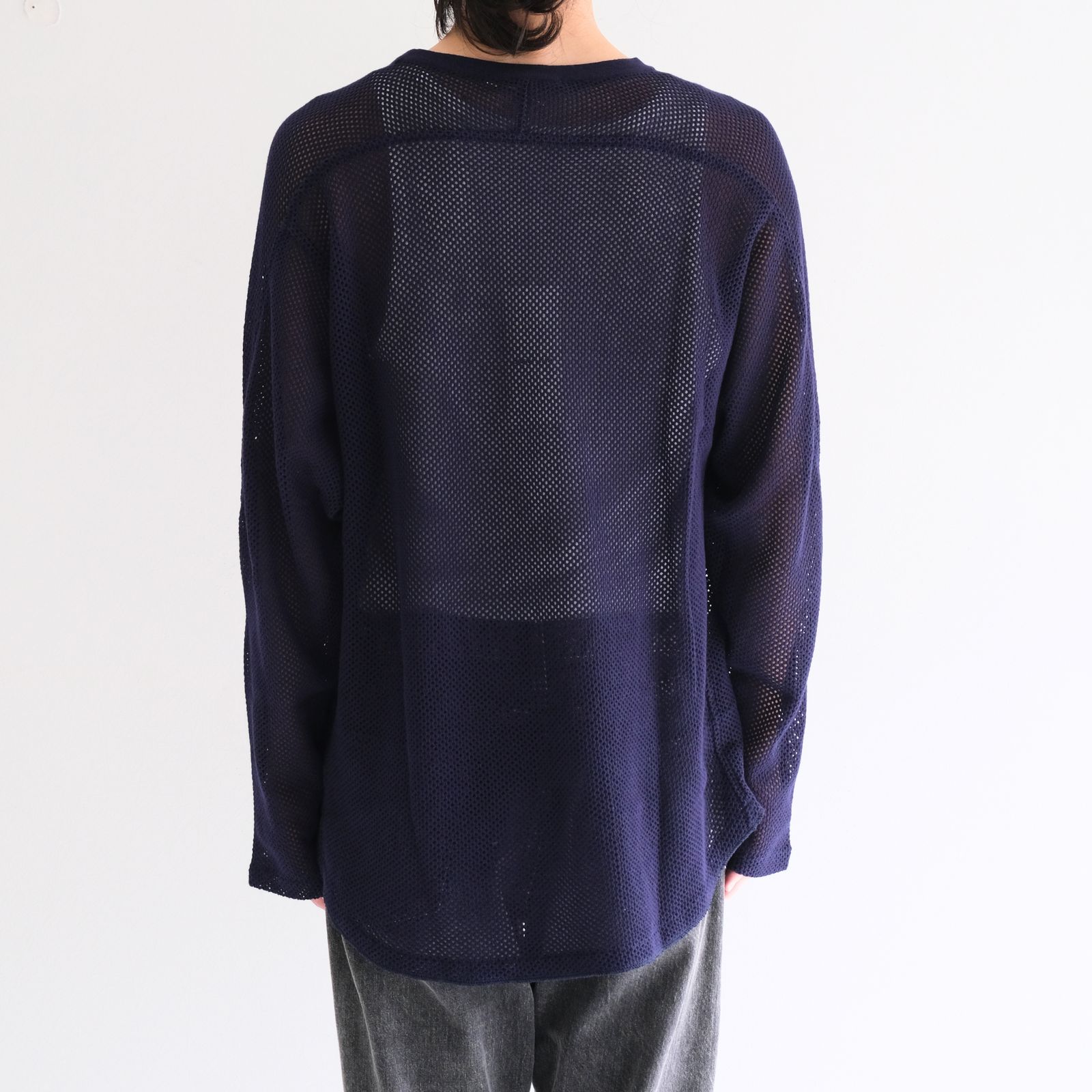 FOOTBALL KNIT TEE L/S ‐Cotton mesh‐ / フットボール ニット TEE L/S ‐コットンメッシュ‐（Navy）