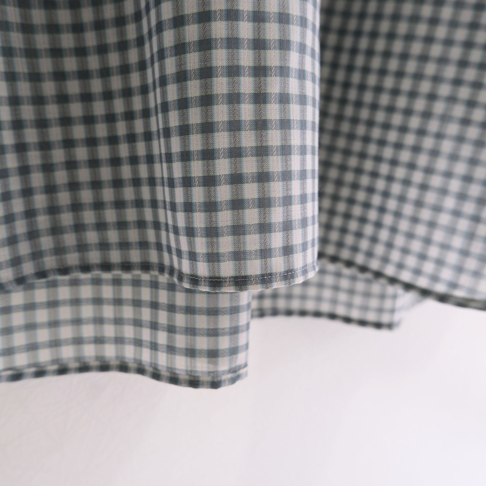 SUPER LIGHT WOOL CHECK SKIPPER SHIRT / スーパー ライト ウール チェック スキッパー シャツ（GREEN GREY）