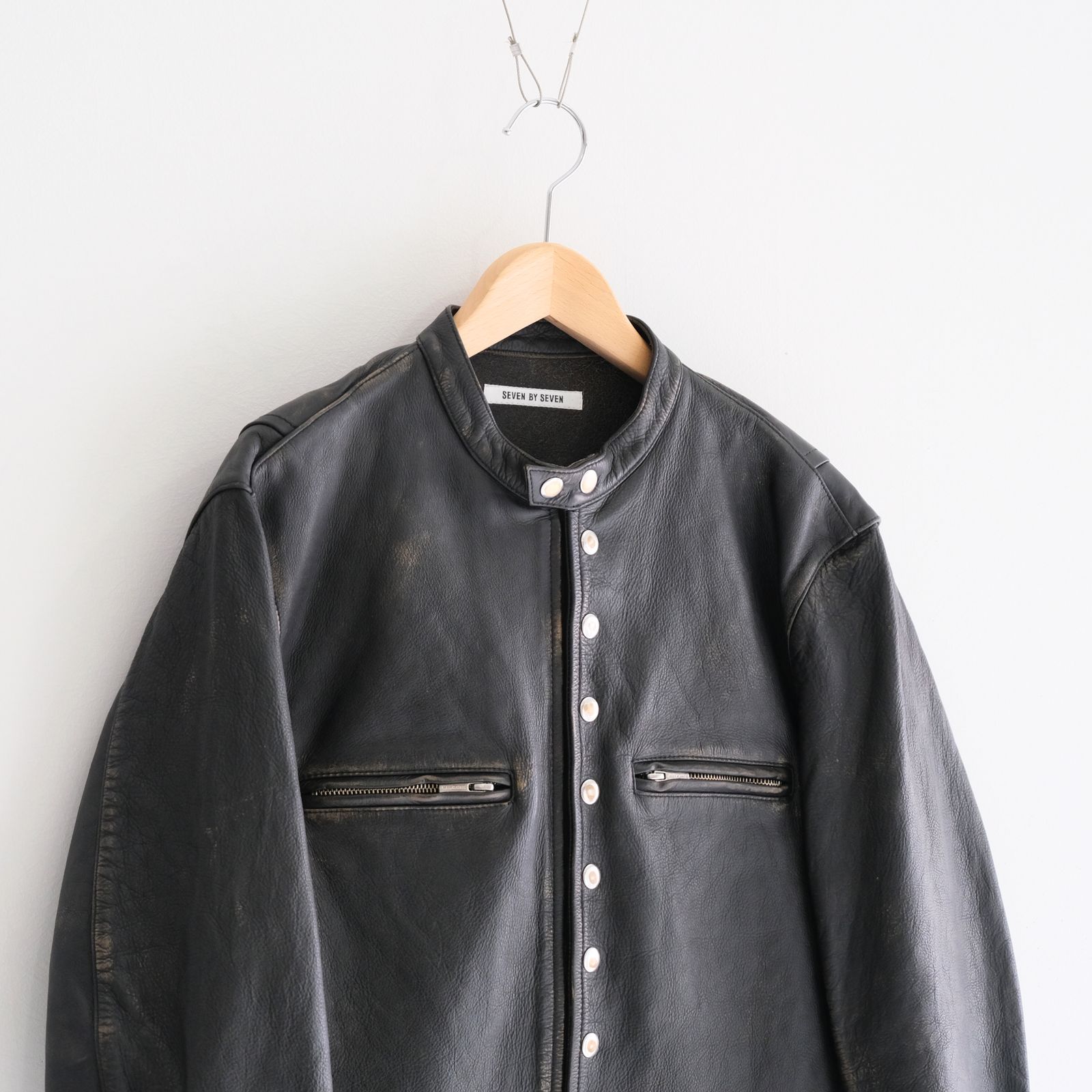 LEATHER RIDERS JACKET ‐Cow Heavy Vintage finish‐ / ジャケット / レザージャケット /  ライダースジャケット / Cow leather / 牛革 / Black