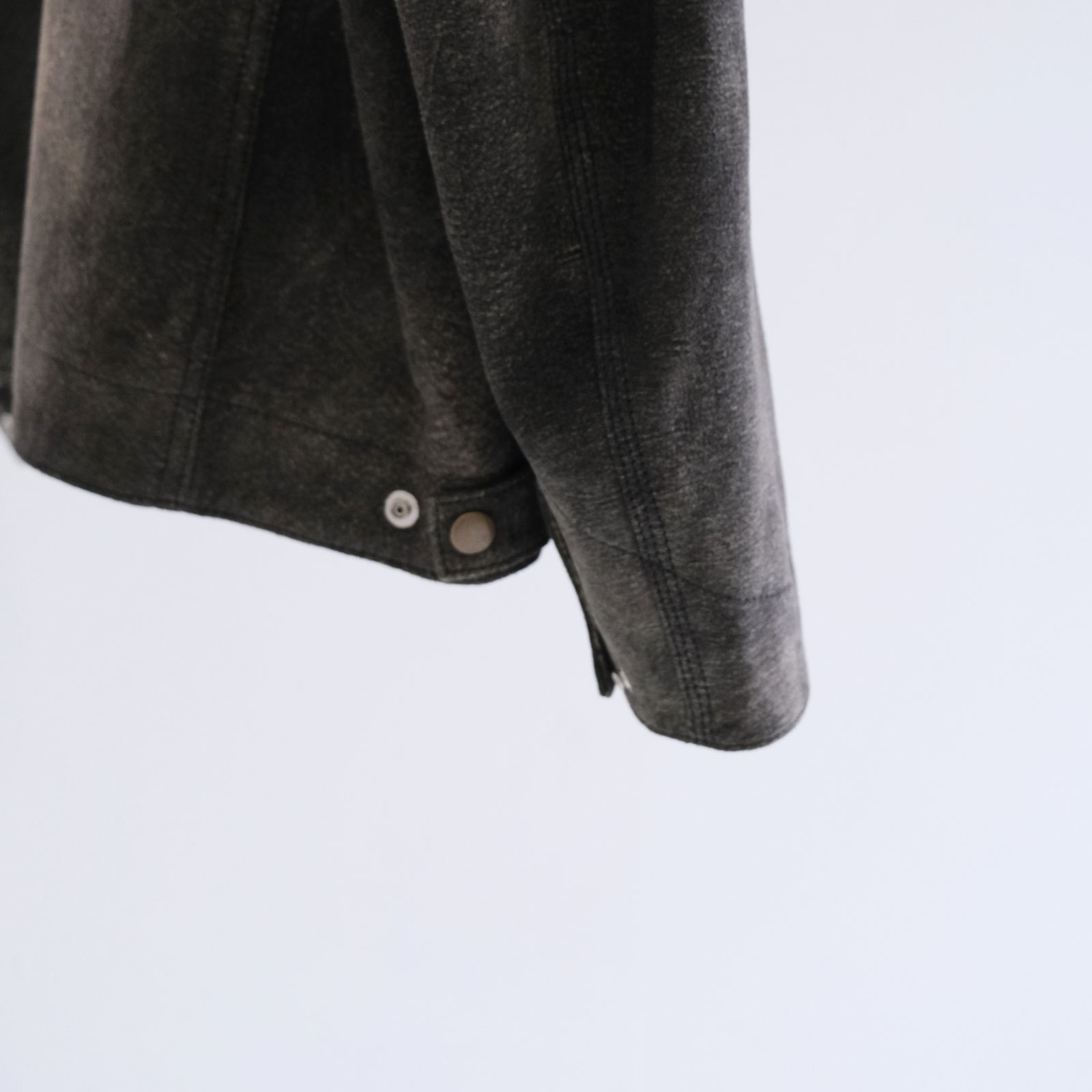 LEATHER DETROITJACKET ‐Goat suede Antique finish‐ / レザージャケット / ゴートレザー / アンティーク加工 / Black