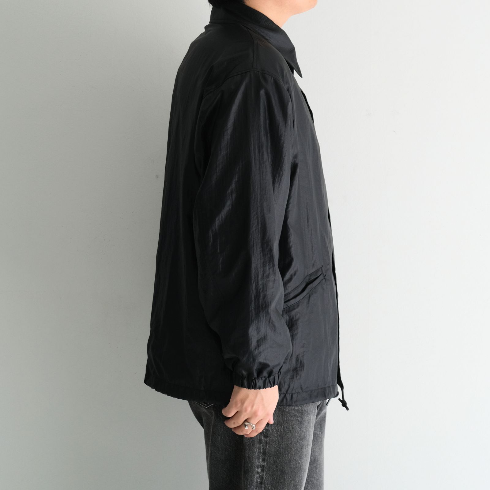 LUSTER NYLON TAFFETA COACH JKT / ラスターナイロンタフタコーチジャケット（BLACK）