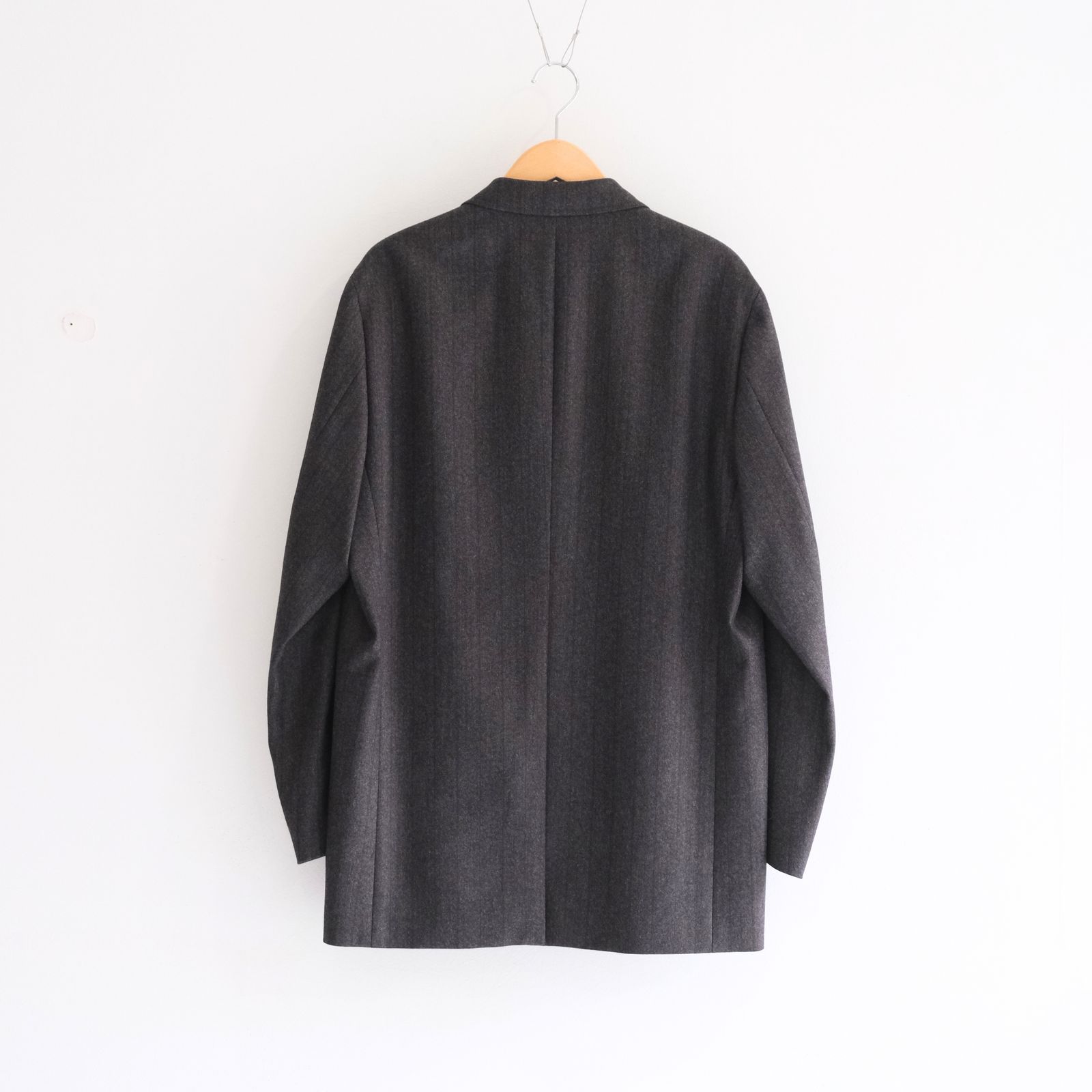 【残り1点】MELANGE BARATHEA STRIPE DB JKT（CHARCOAL BROWN）
