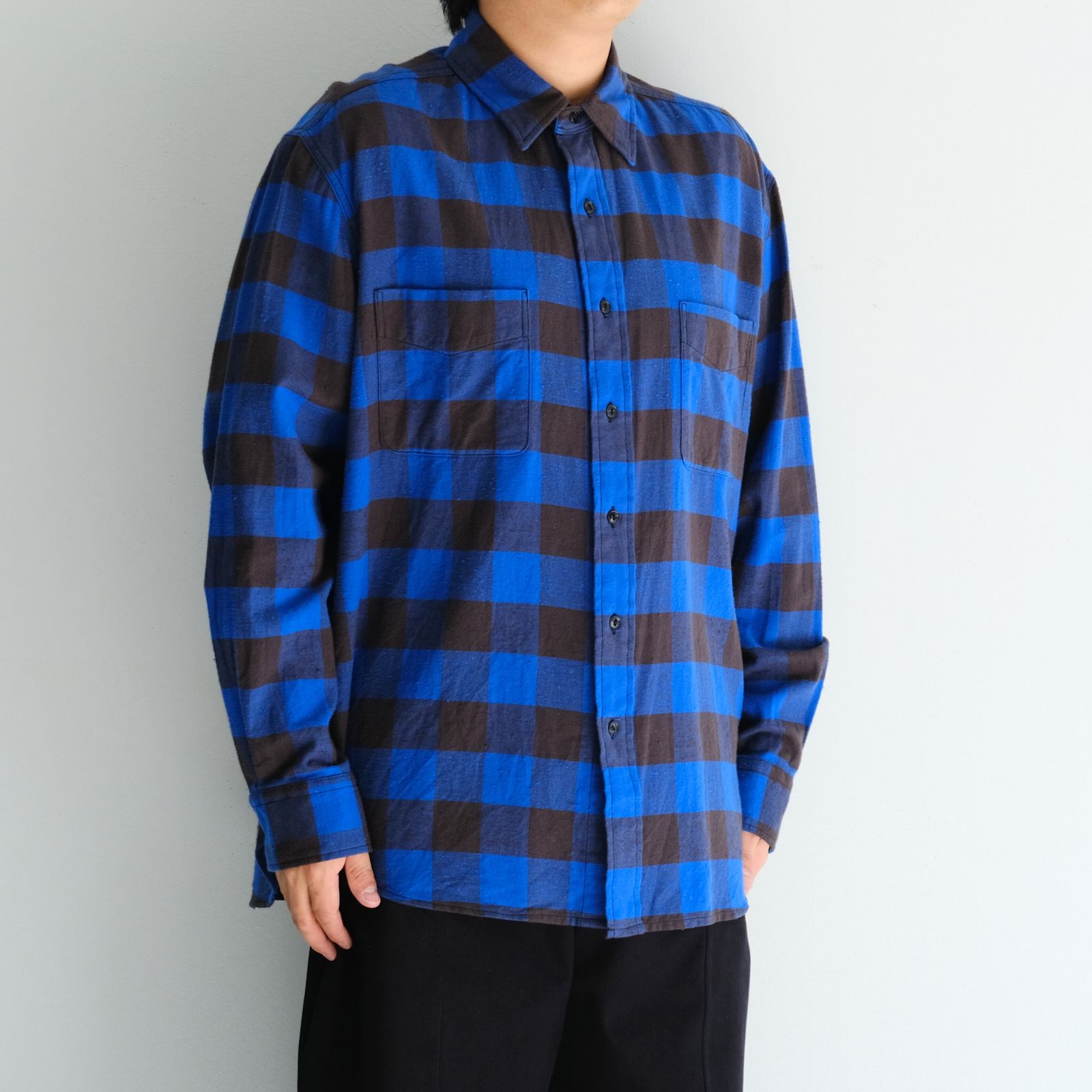 BUFFALO CHECK WORK SHIRTS ‐Cotton slub mix‐ / シャツ / バッファローチェック / Blue