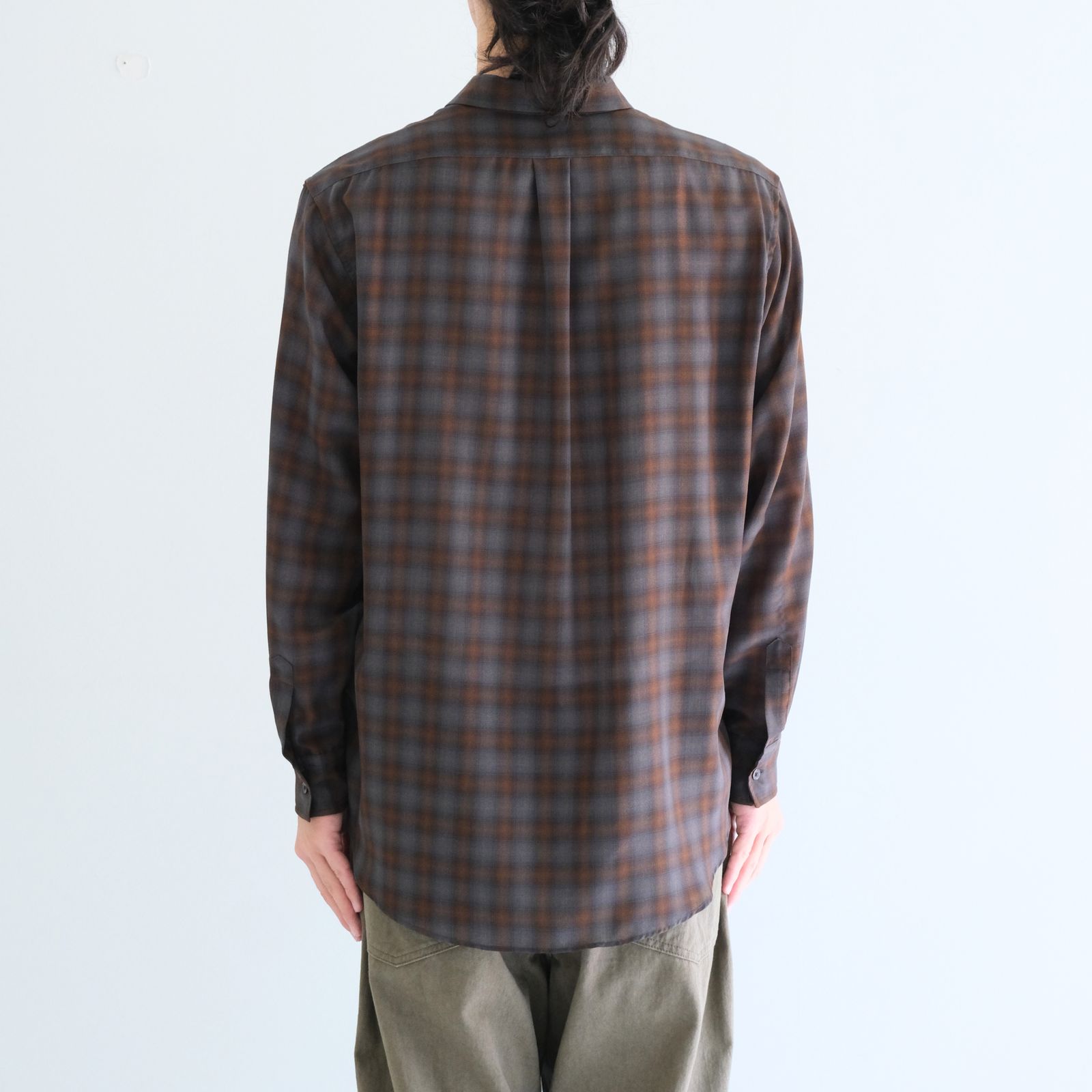 SUPER LIGHT FADED CHECK SHIRT（BLUE / BROWN）