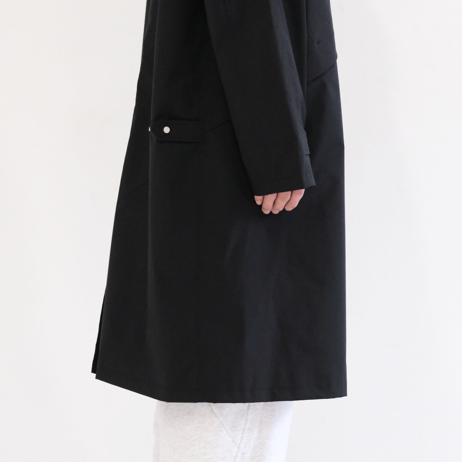 WATER RESISTANT WOOL BALMACAAN COAT（BLACK）