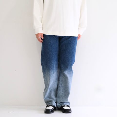 "JUDE Ⅱ" HIPPIE New Standard Straight by 66 Selvedge Denim / パンツ / デニム / フェード加工 / 刺繍 / CRASH BLUE