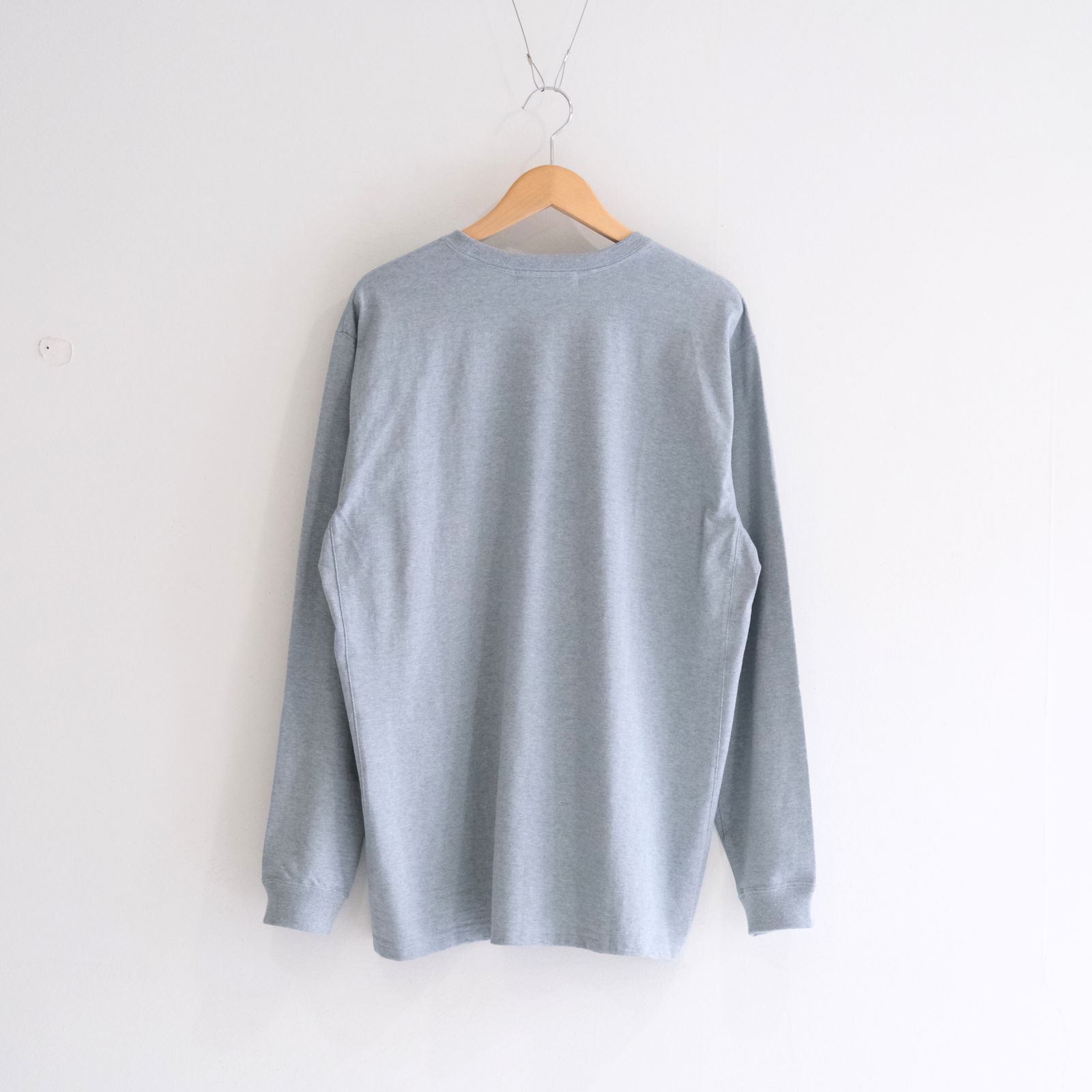 WRAP AROUND POCKET TEE L/S - Raffy plainstitch - / ロンT / ロングスリーブTシャツ / ラフィー / Blue