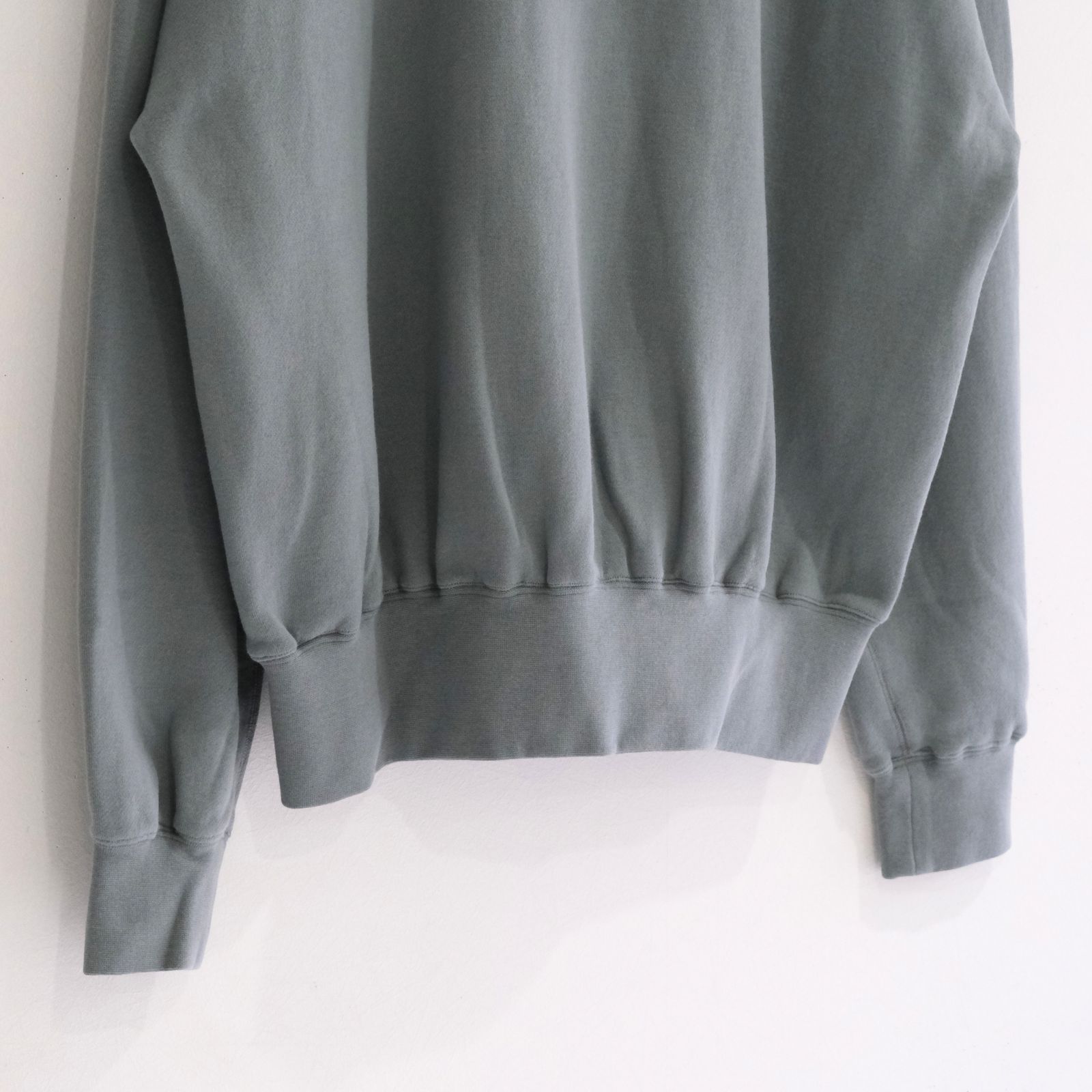 "BROTHERS" Leather x Original Supima Aging Cotton Sweat（DUSTY GREEN）