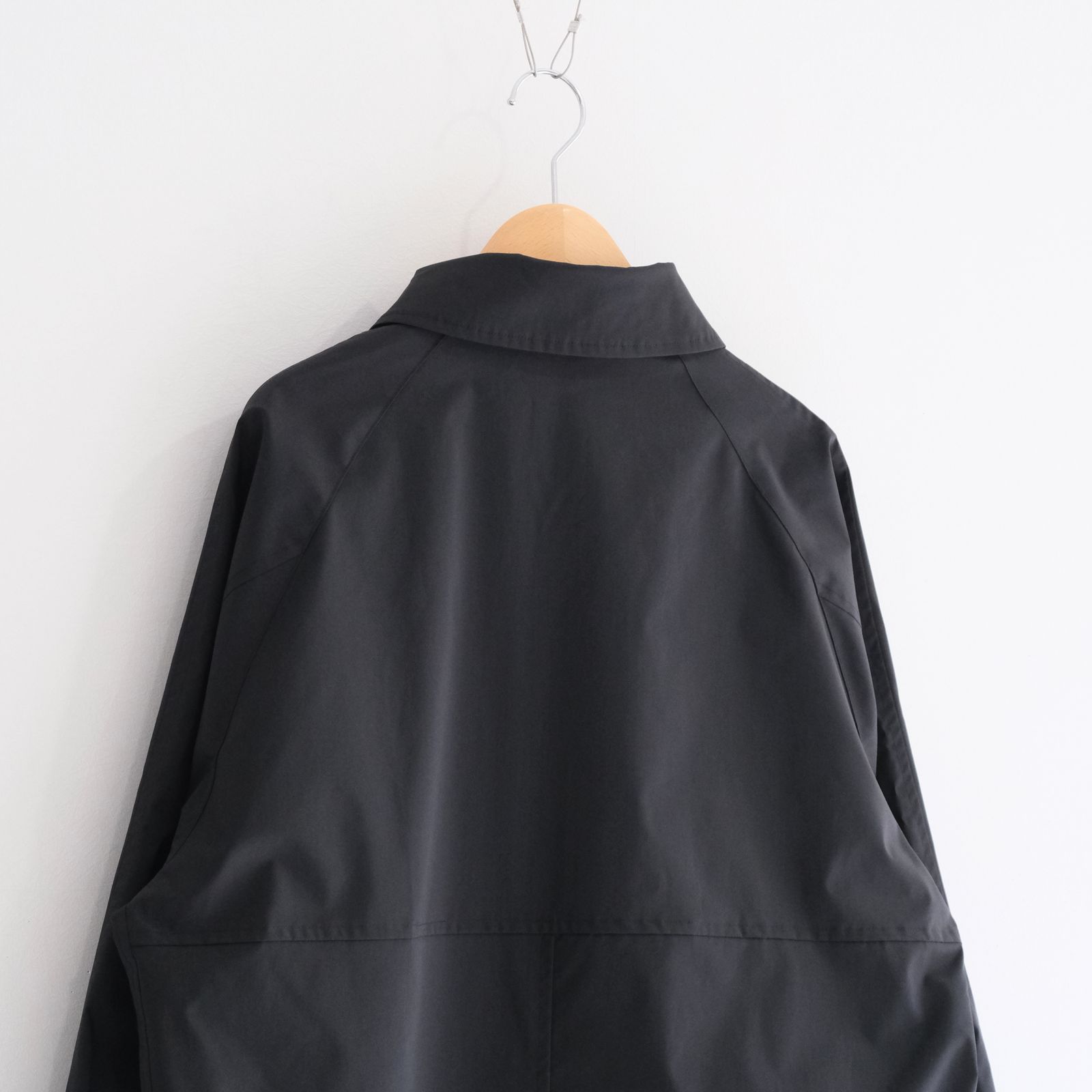 WATER RESISTANT WOOL BALMACAAN COAT（BLACK）