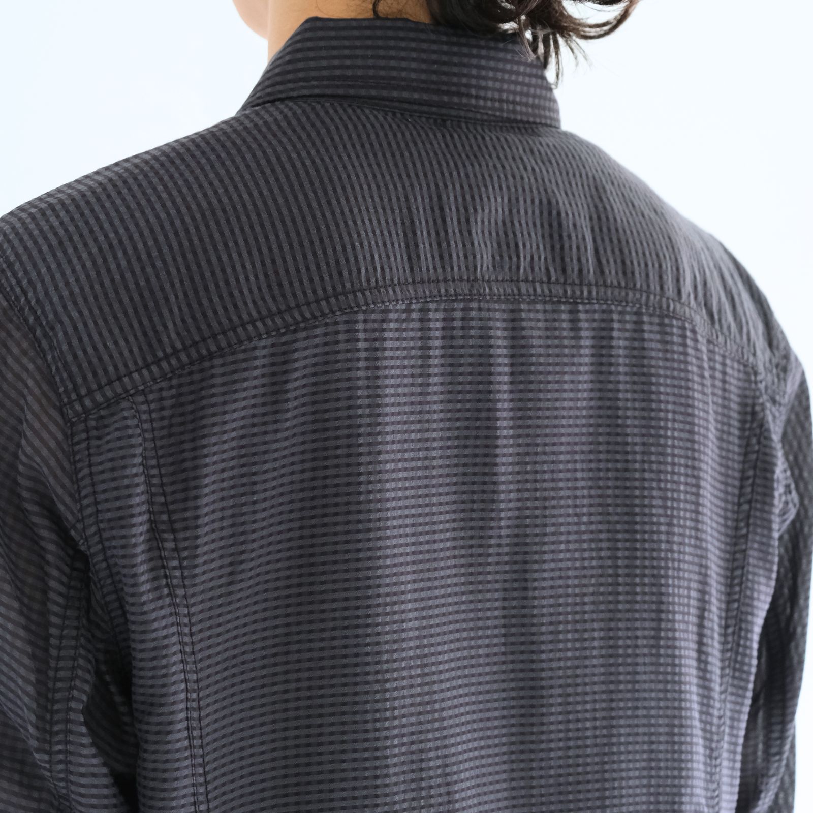 Lee / SEVEN BY SEVEN / SHEER COWBOY JACKET ‐Gingham Check Indian fabric‐ （Navy）