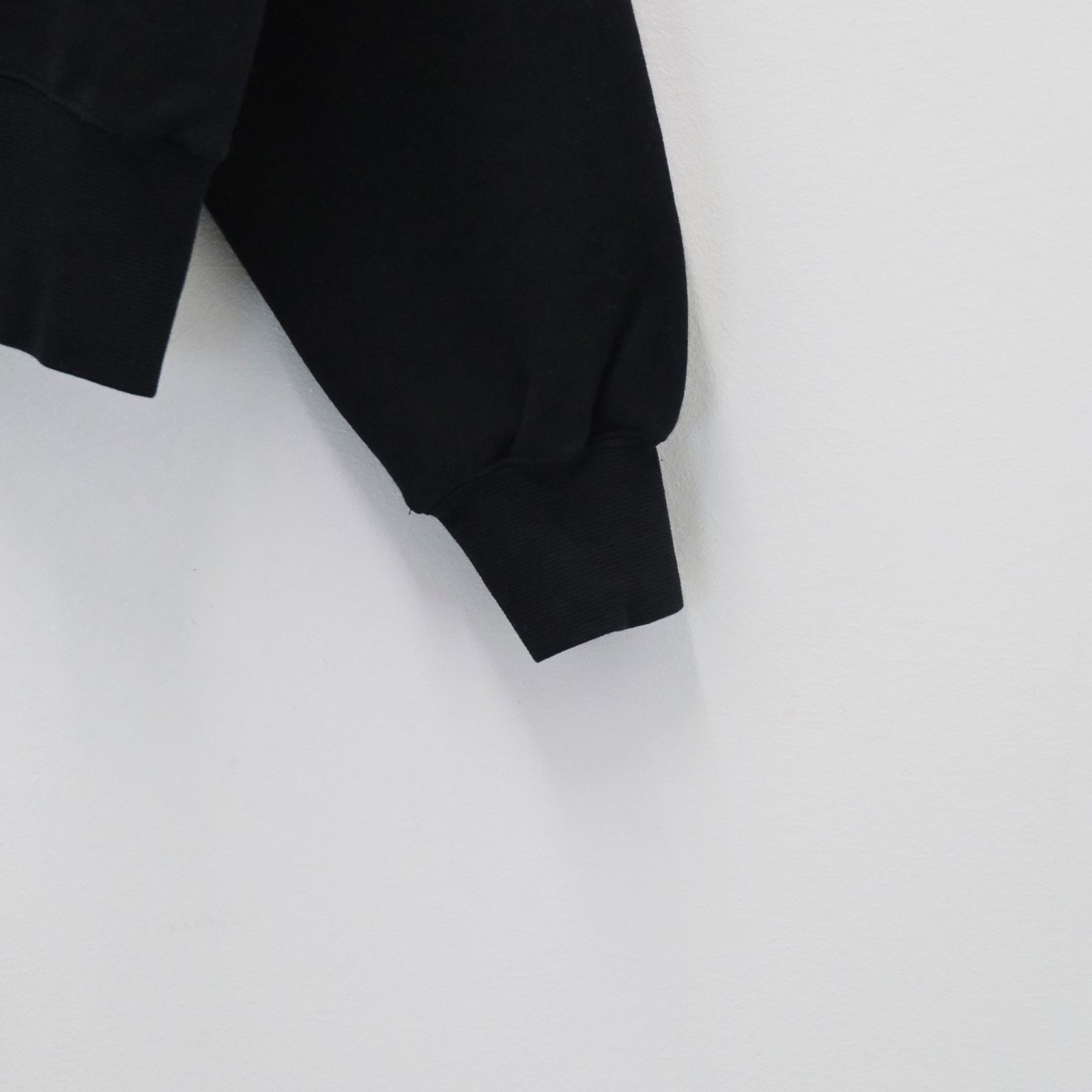 "BROTHERS" Leather × Original Supima Aging Cotton Sweat / ハーフジップ / スウェット / レザー / ブラック